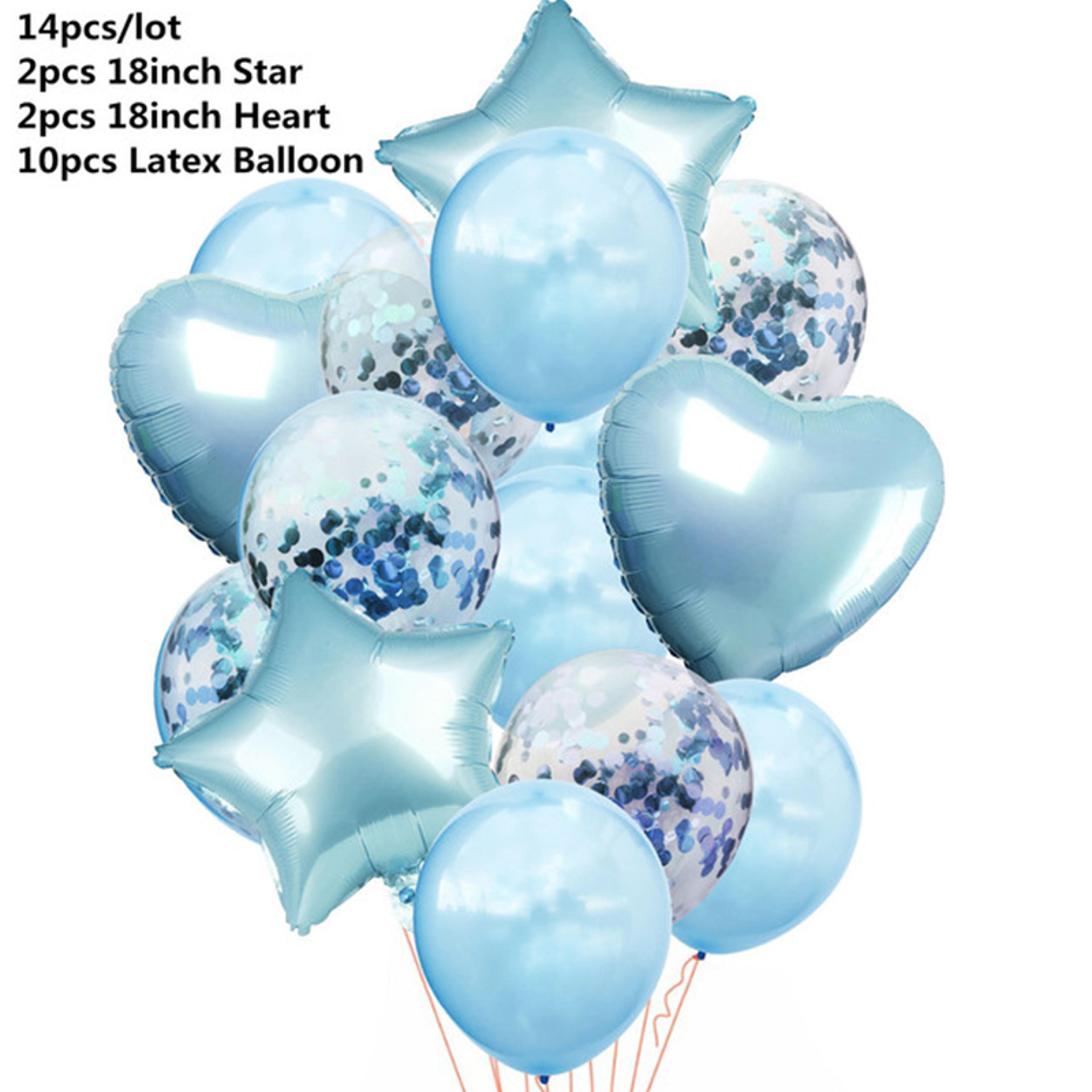 Rose Gold Confetti Balloons Star Heart Party Wedding Anniversary Globos Supplies 6