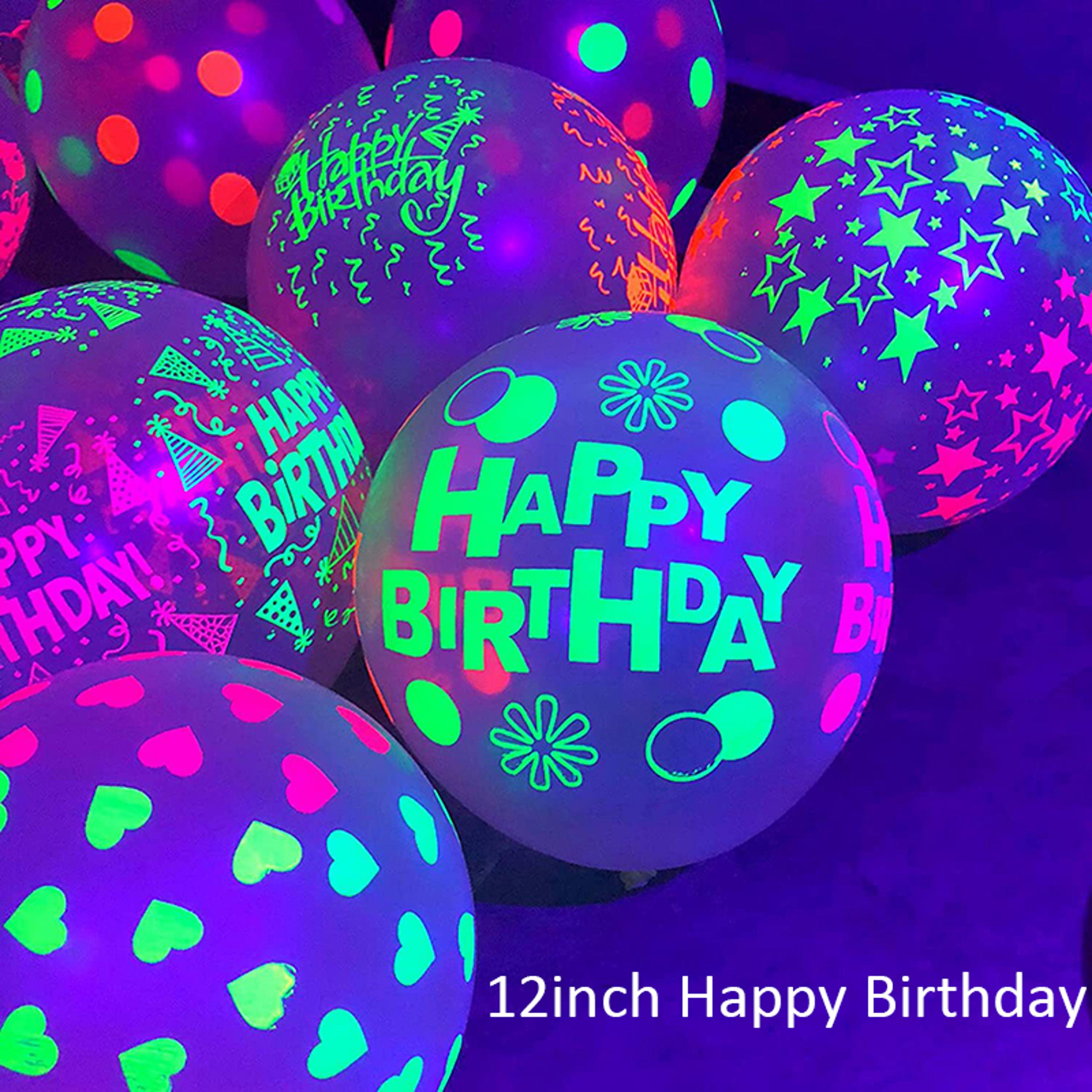 Glow In The Dark Fluorescent Latex Love Heart Balloon For Wedding And Birthday Party Decor 0