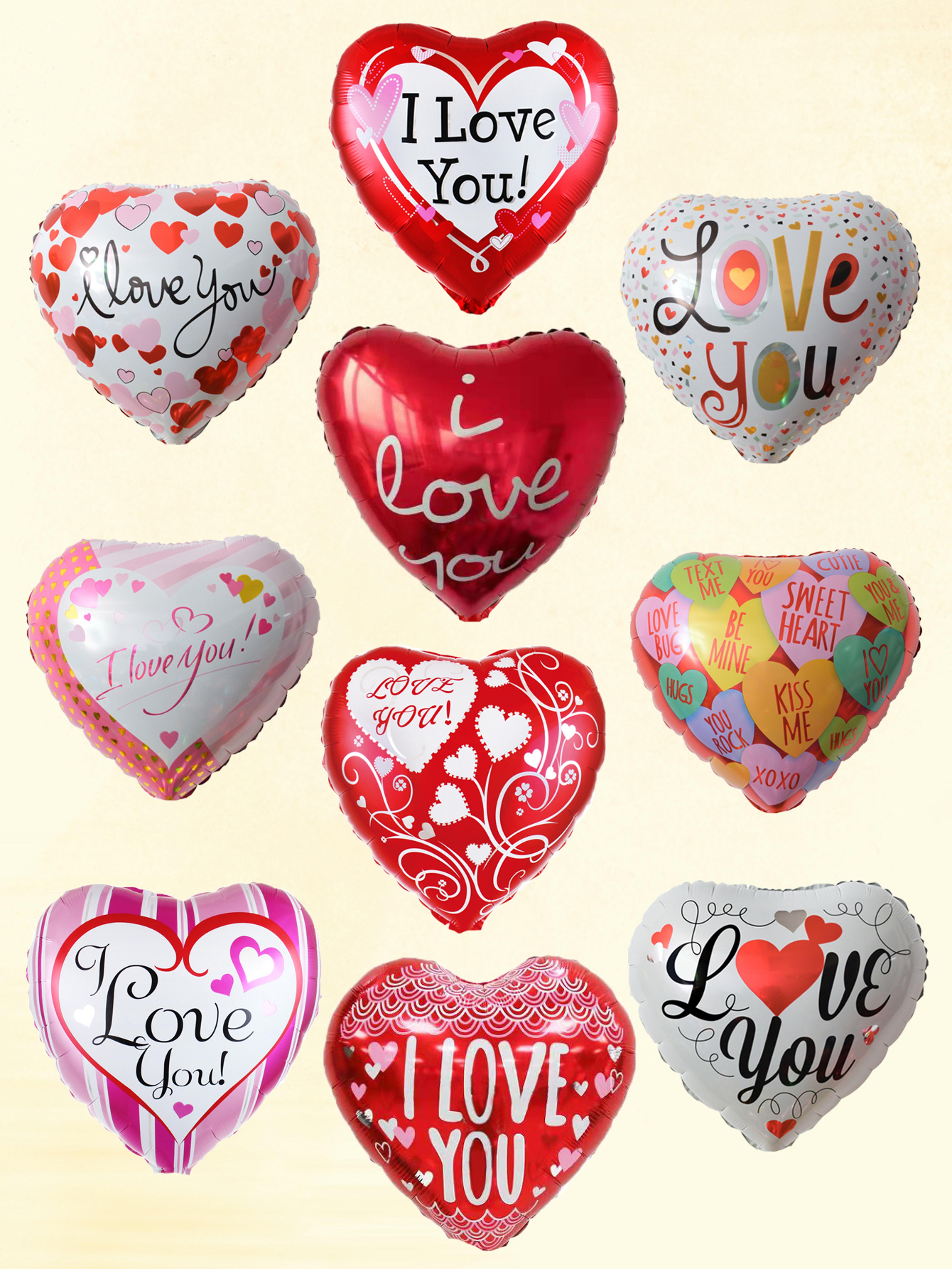 Love Heart Foil Balloons I Love You Heart Helium Balloons Wedding Decorations Valentines Day Engage 2