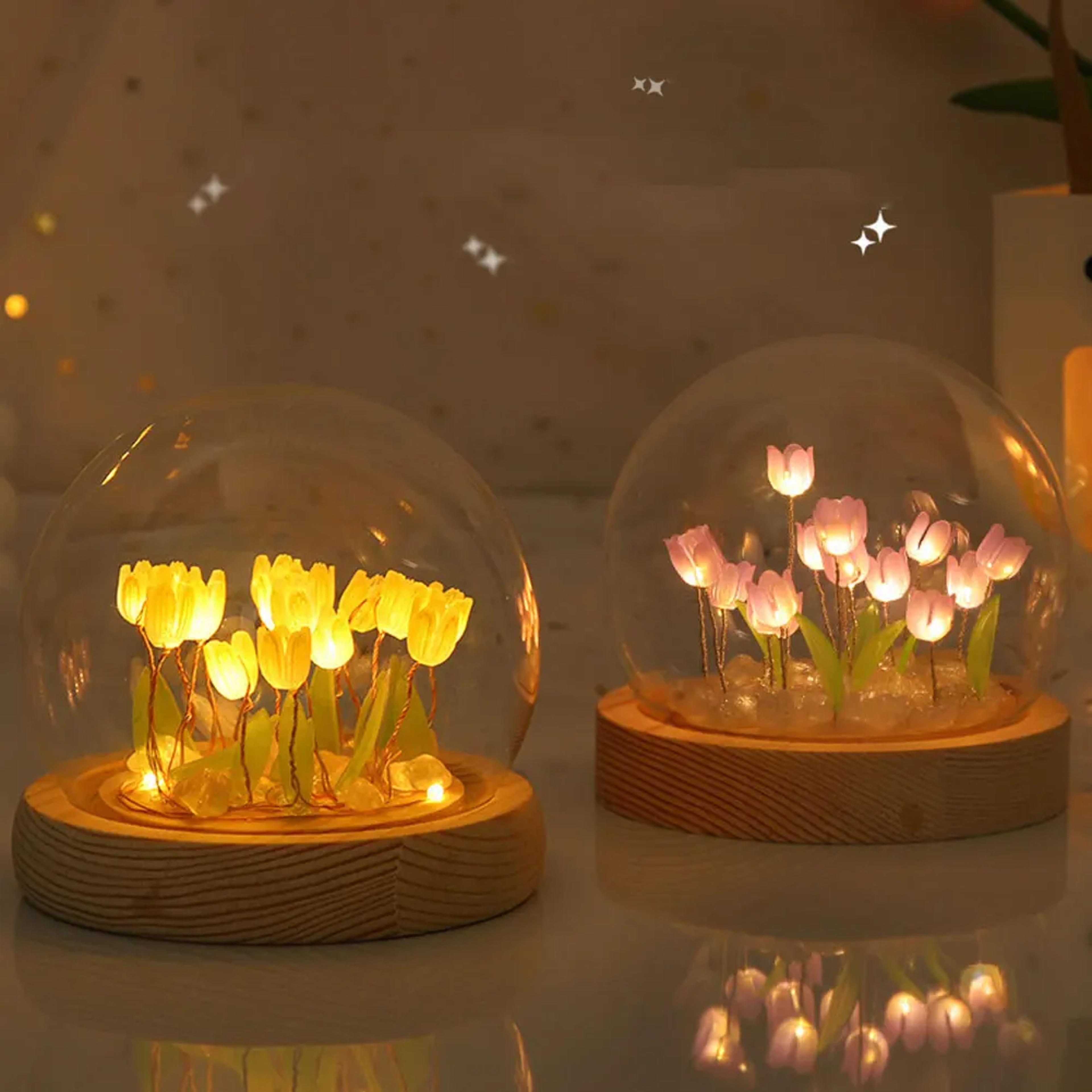 DIY Tulip Flower Lights Handmade Bedroom Decoration Christmas Birthday Gift Ins Night Light Materia 2