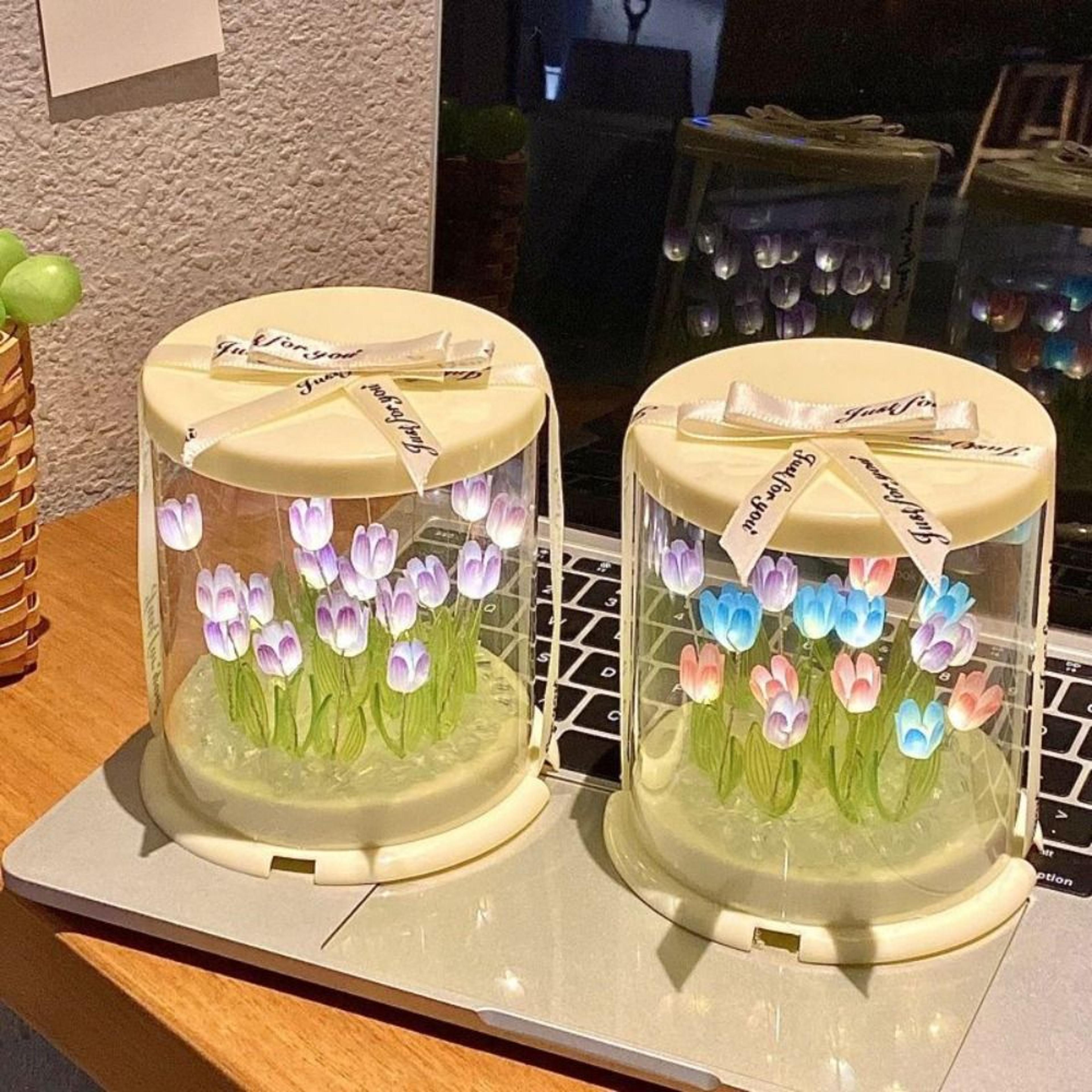 Handmade Unfinished Products Mini Tulip Night Lamp Cute DIY Tulip Night Light Small Night Light Bir 0