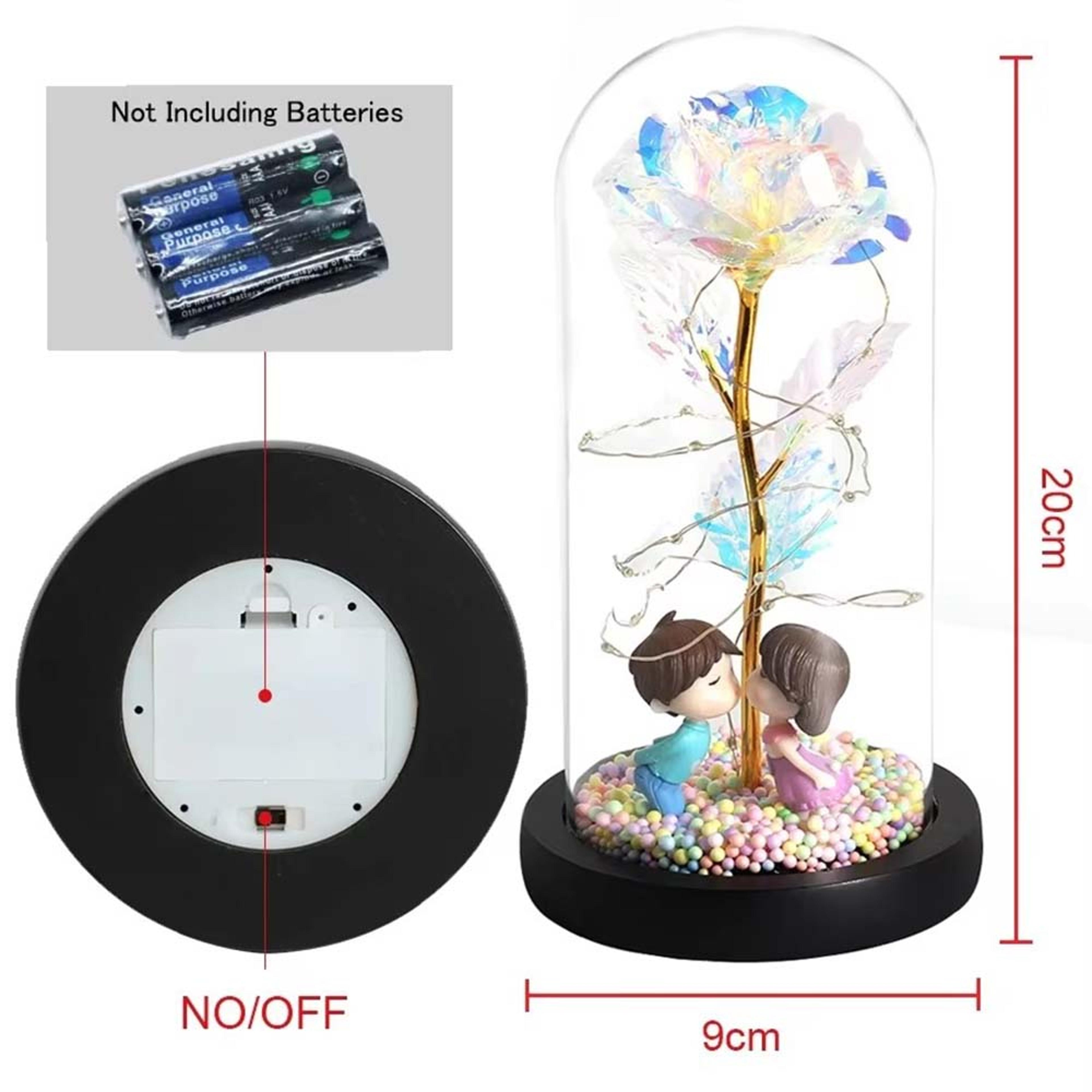 Rose Gifts For Mom Galaxy Glass Rose Forever Eternal Crystal Flower Light Up Rose In Glass Dome 4