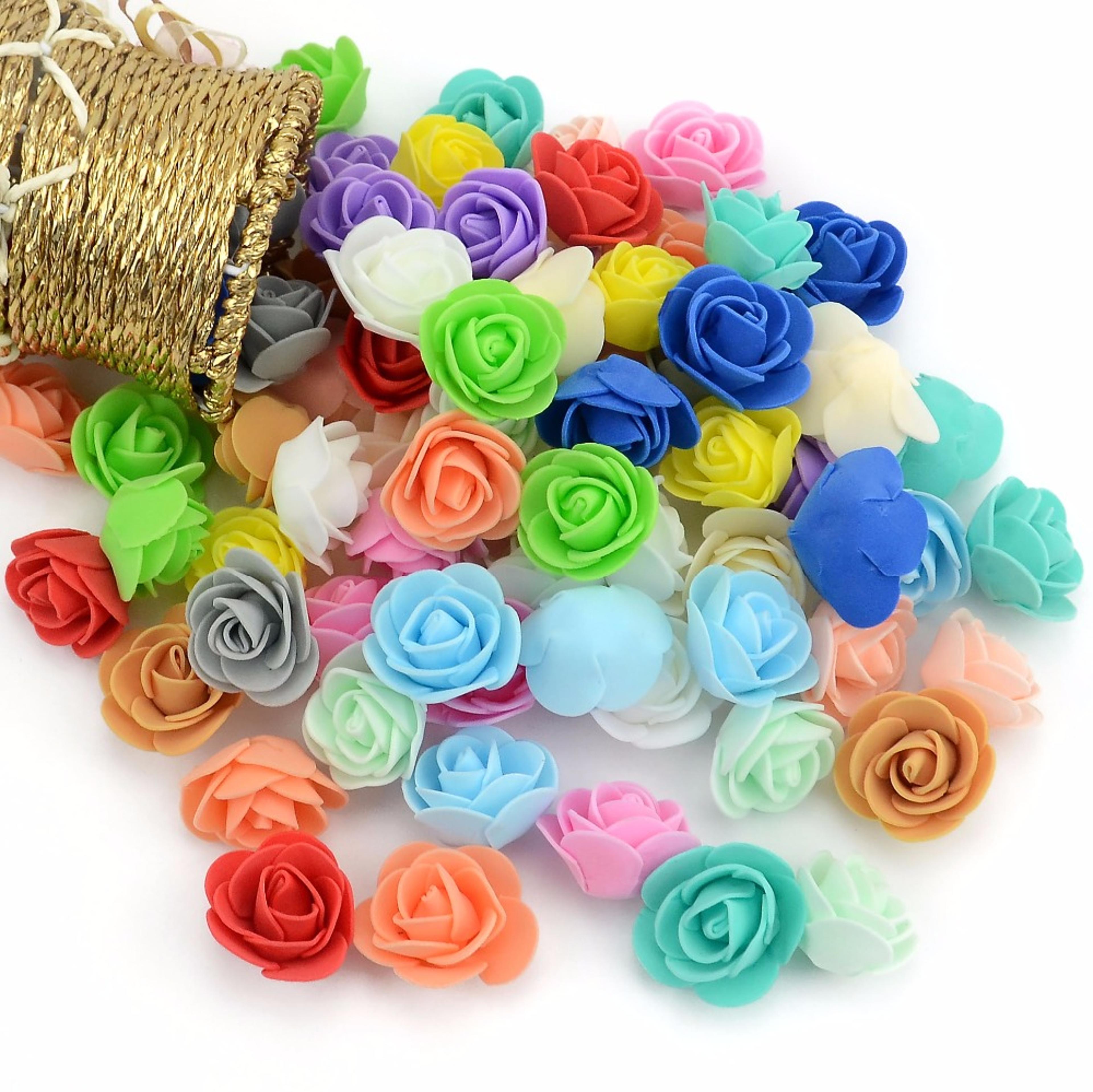 Mini Foam Roses Artificial Flower Heads Handmade DIY Wedding Home Decoration Party Supplies 0