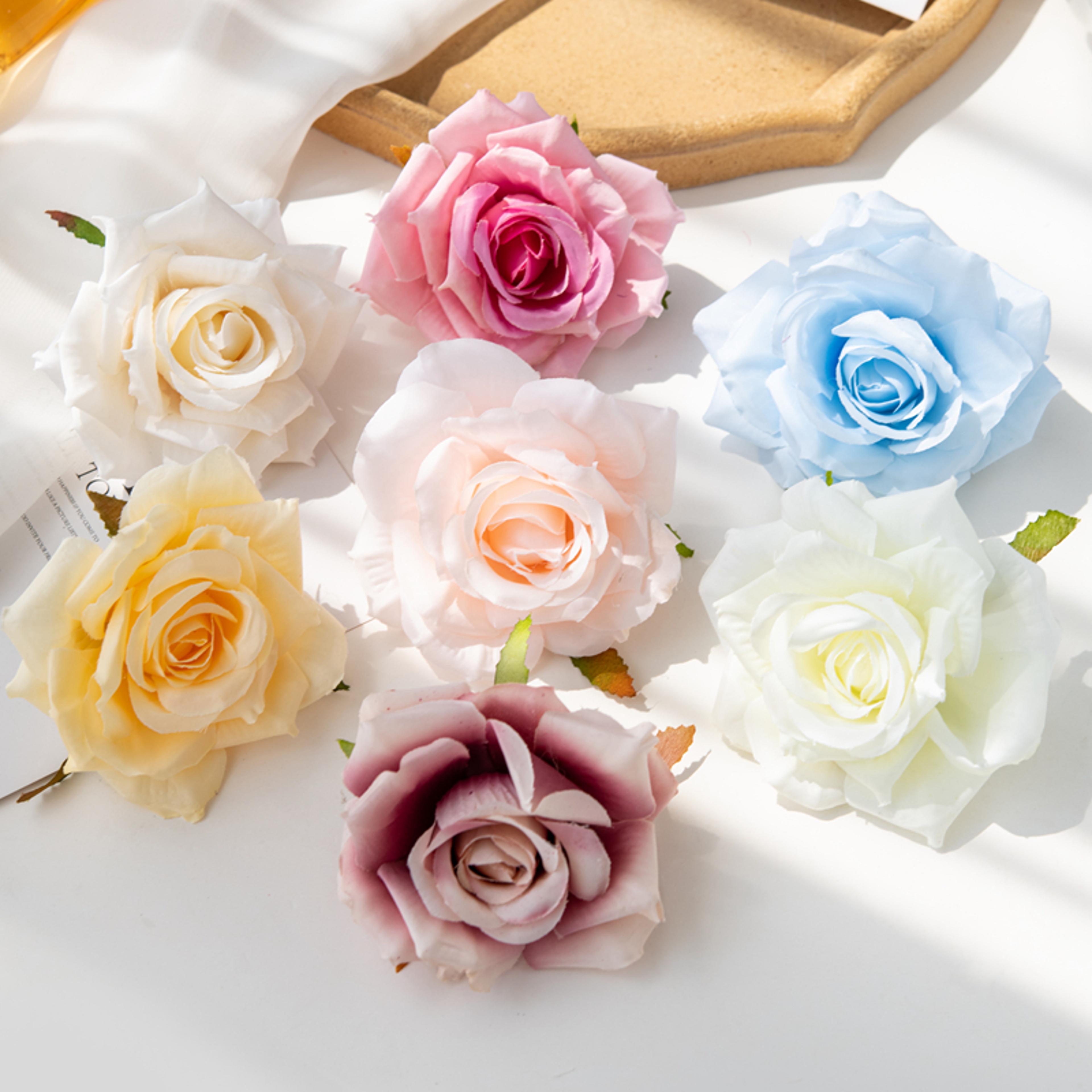 Fake Silk Artificial Flowers For Wedding Garden Scrapbook Rose Arch Home Decor Candy Box 3