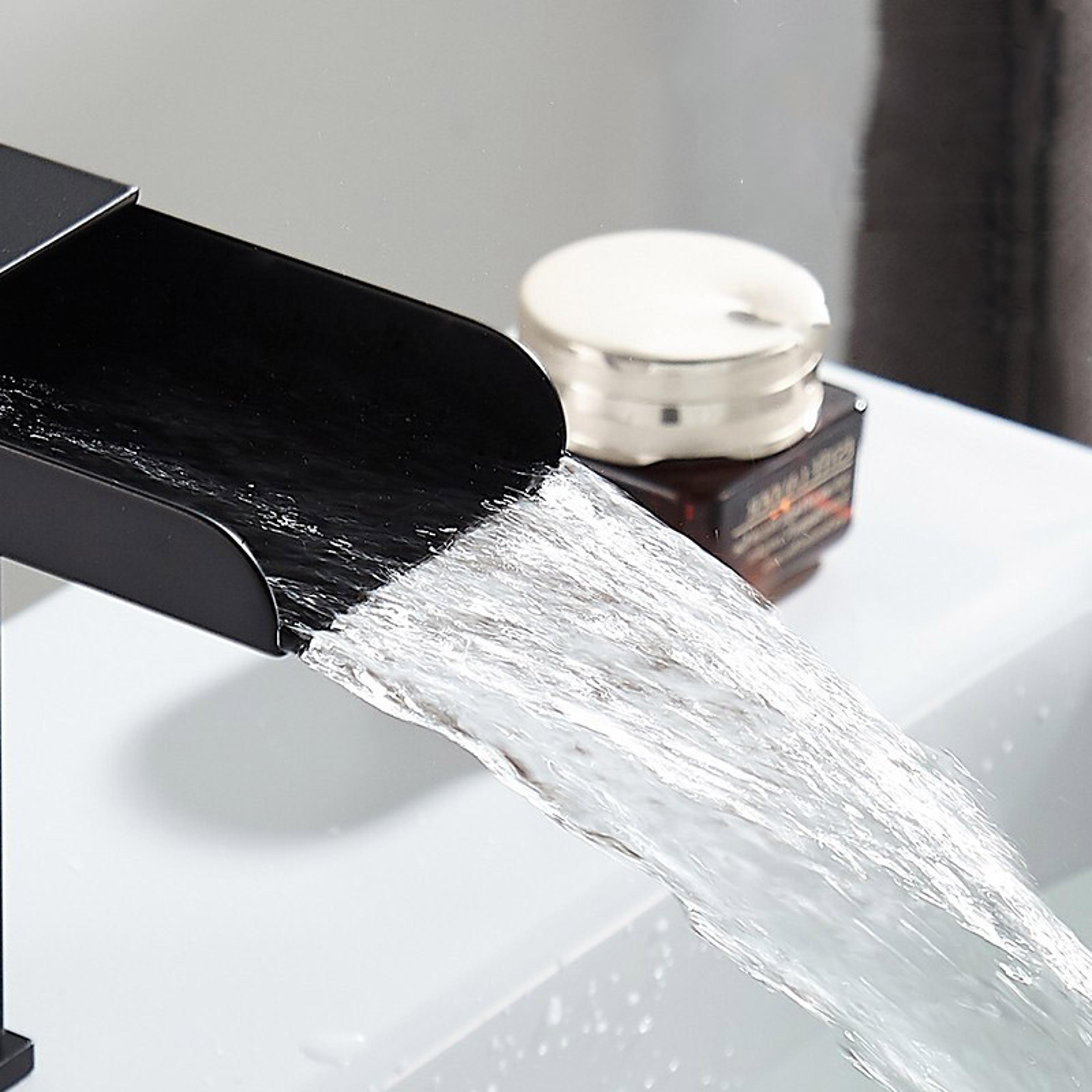 Wide Mouth Stainless Steel Faucet For Bathroom Basin Hot And Cold Waterfall Above Counter Faucet 3