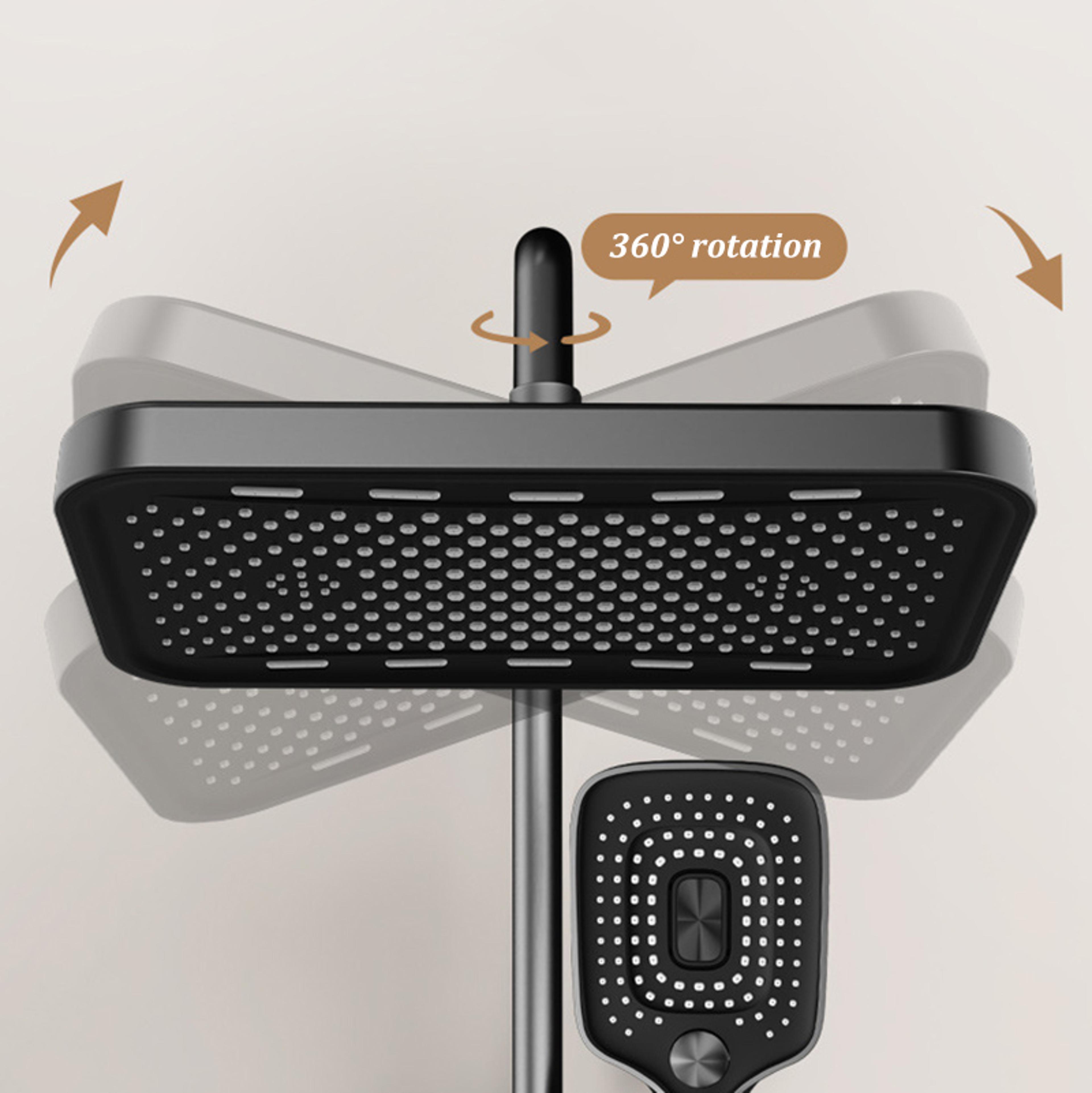 Square Booster Top Spray Shower Head Set Large Anticlogging Bathroom Shower Head 1