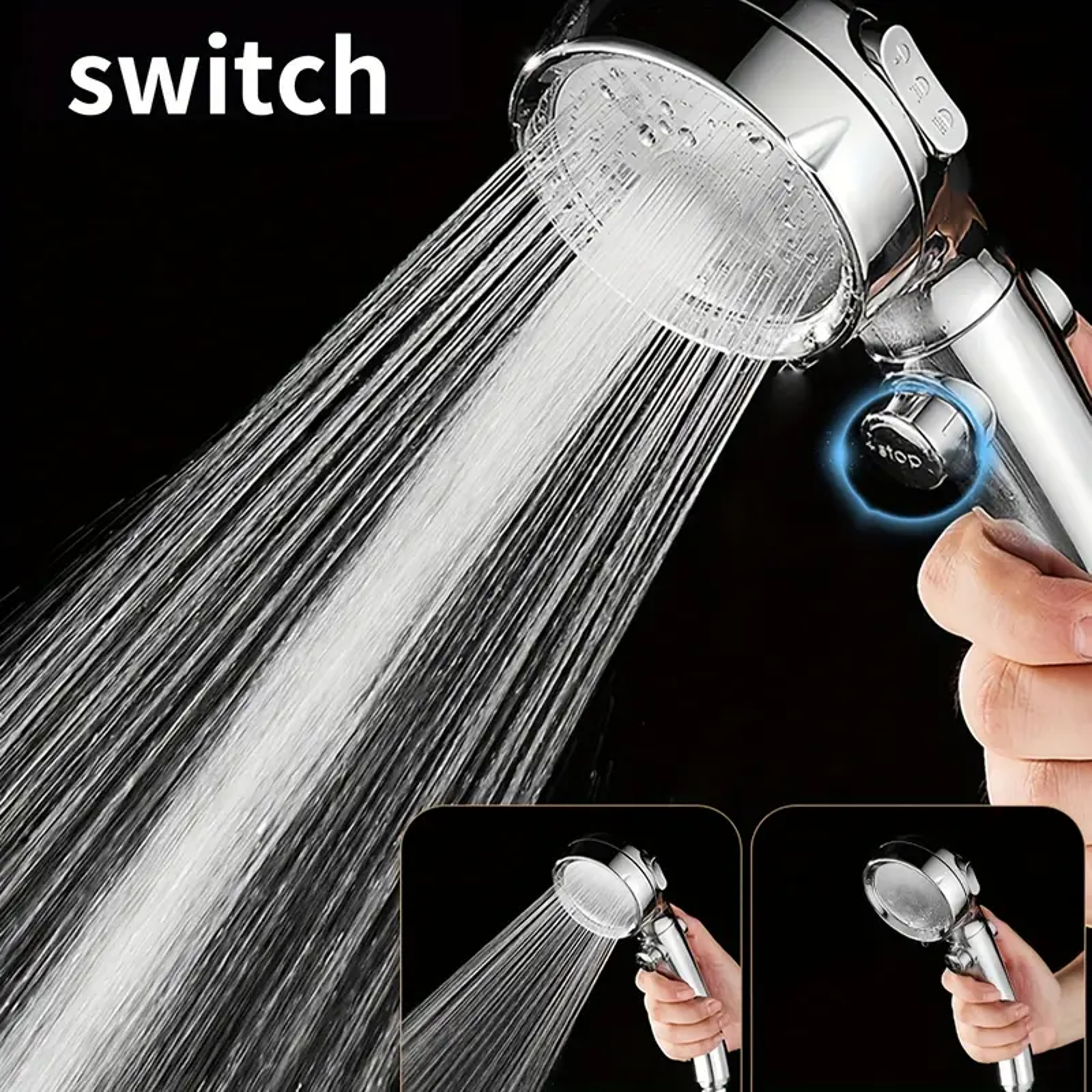 silver style shower booster for home showering and bathing pressurized shower head with large water output