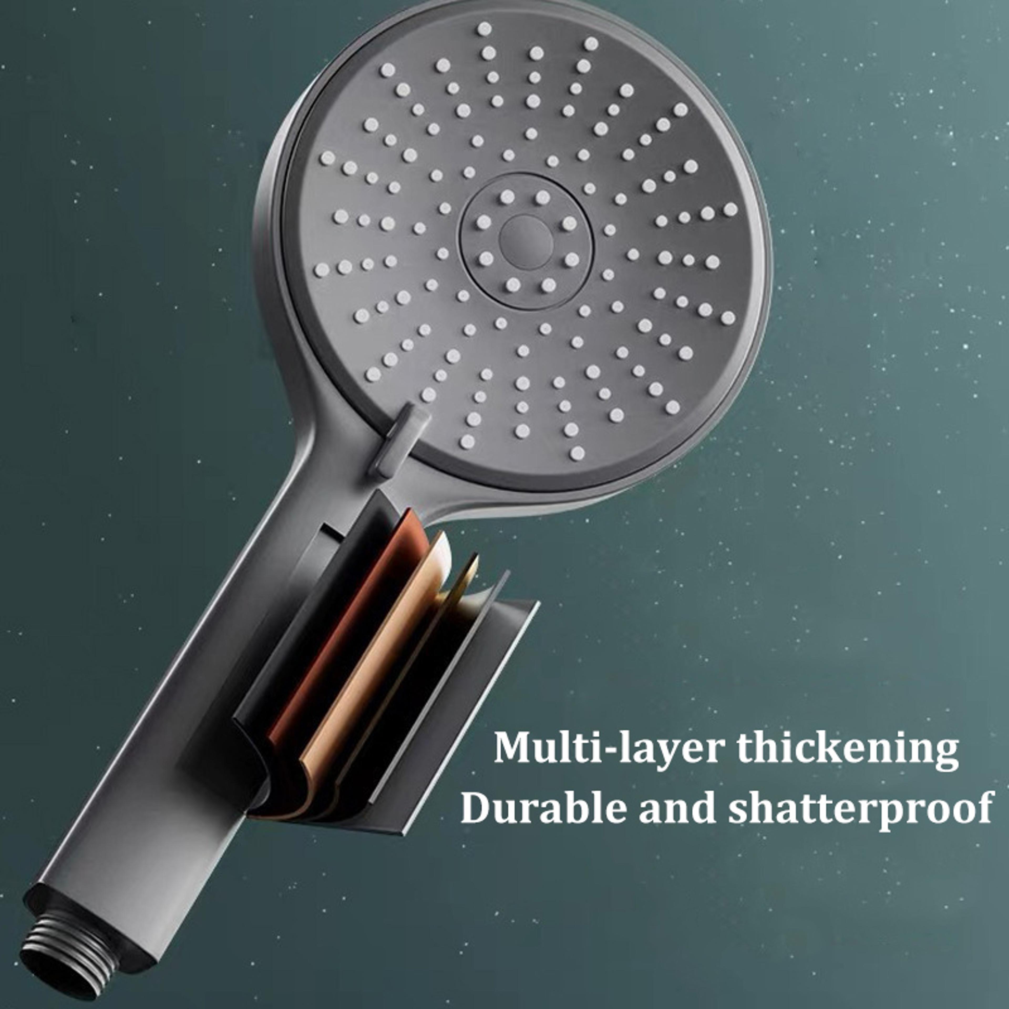 Large Water Volume 5speed Shower Head With Boost Function And Universal Filter Bathroom Set 1