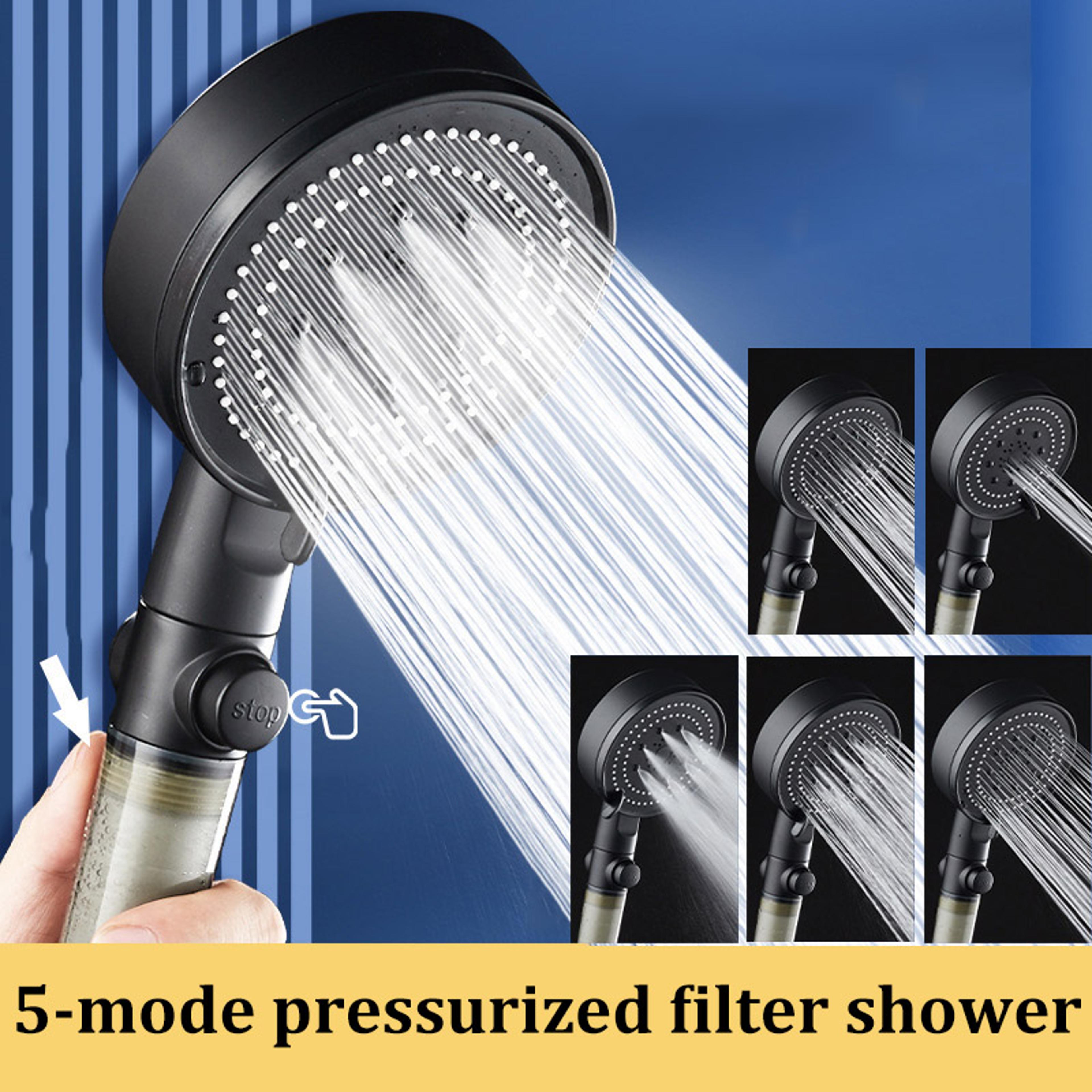 HighPressure FiveSpeed Shower Head With PP Cotton Filter For Bathroom Home Use 1