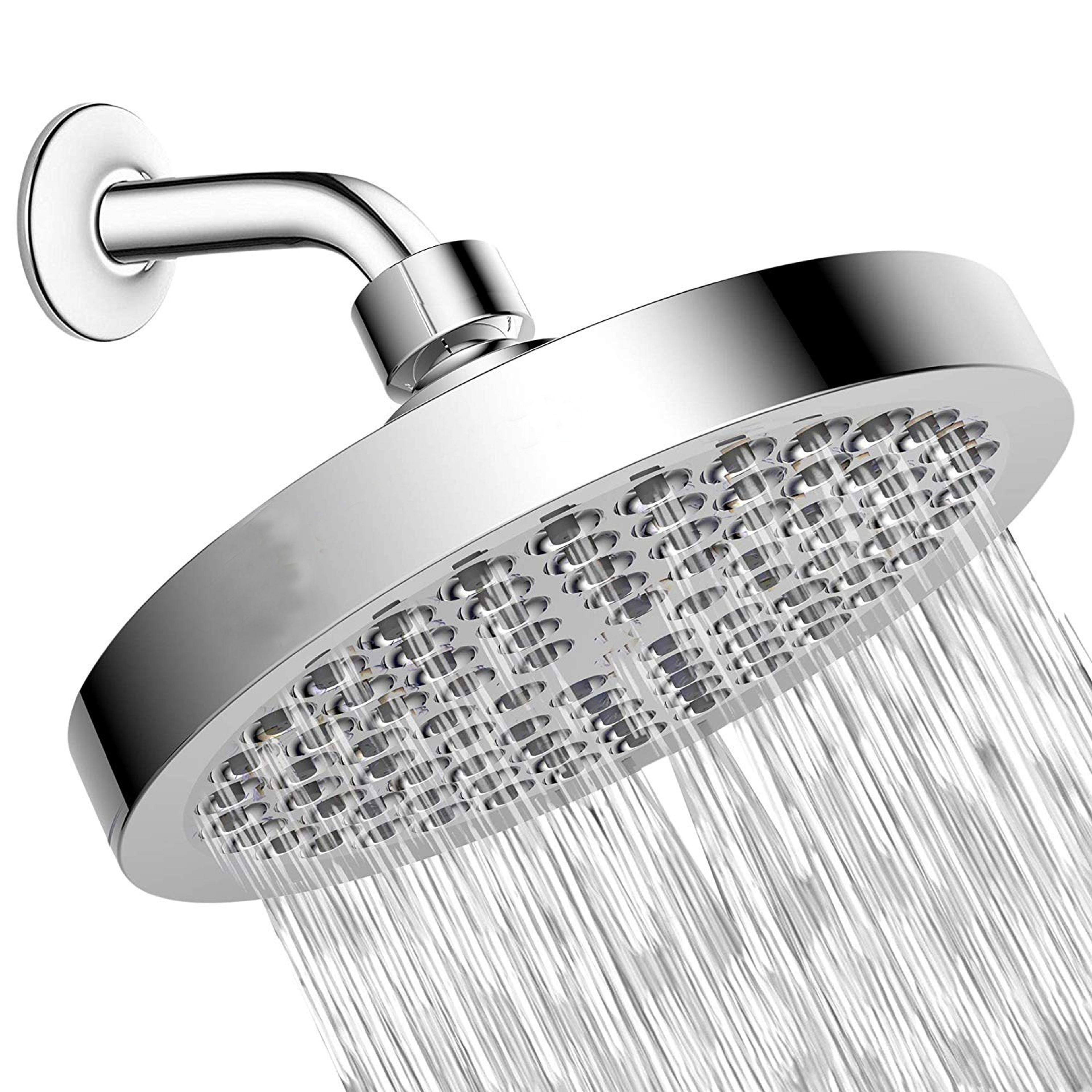 Fully Electroplated Round Booster Shower Head Bathroom Set With Extension Shower Rod For Home Use 6