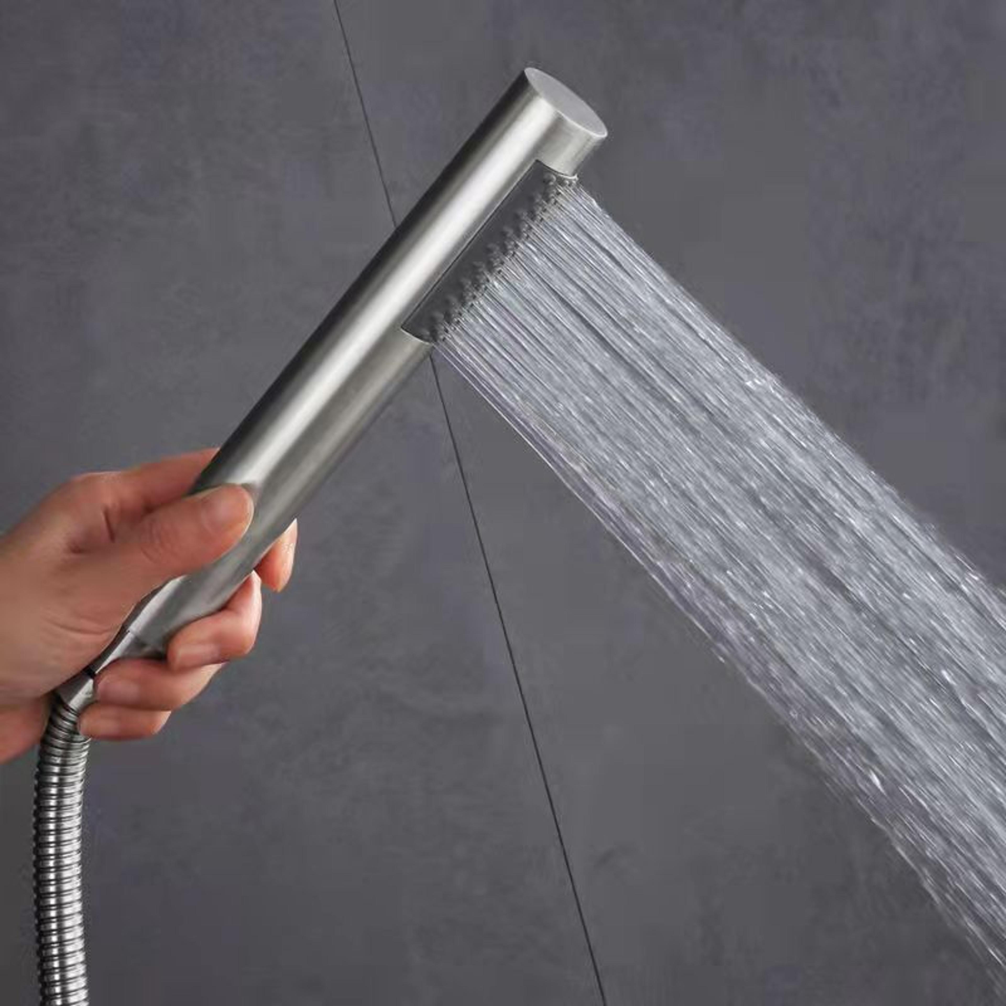 Universal Handheld Stainless Steel Booster Shower Head Set For Hotel And Home Bathroom 4