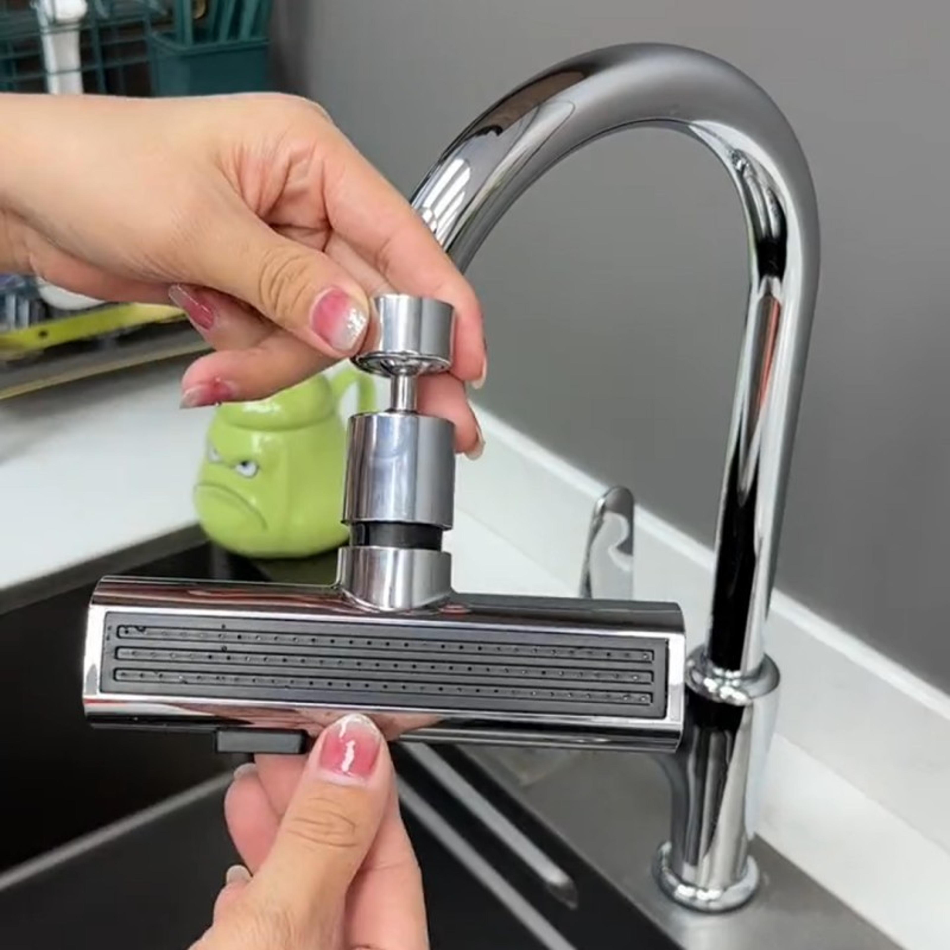 Universal Joint Waterfall Water Outlet Booster Extension Kitchen Faucet Rotating Bubbler Splashproo 4