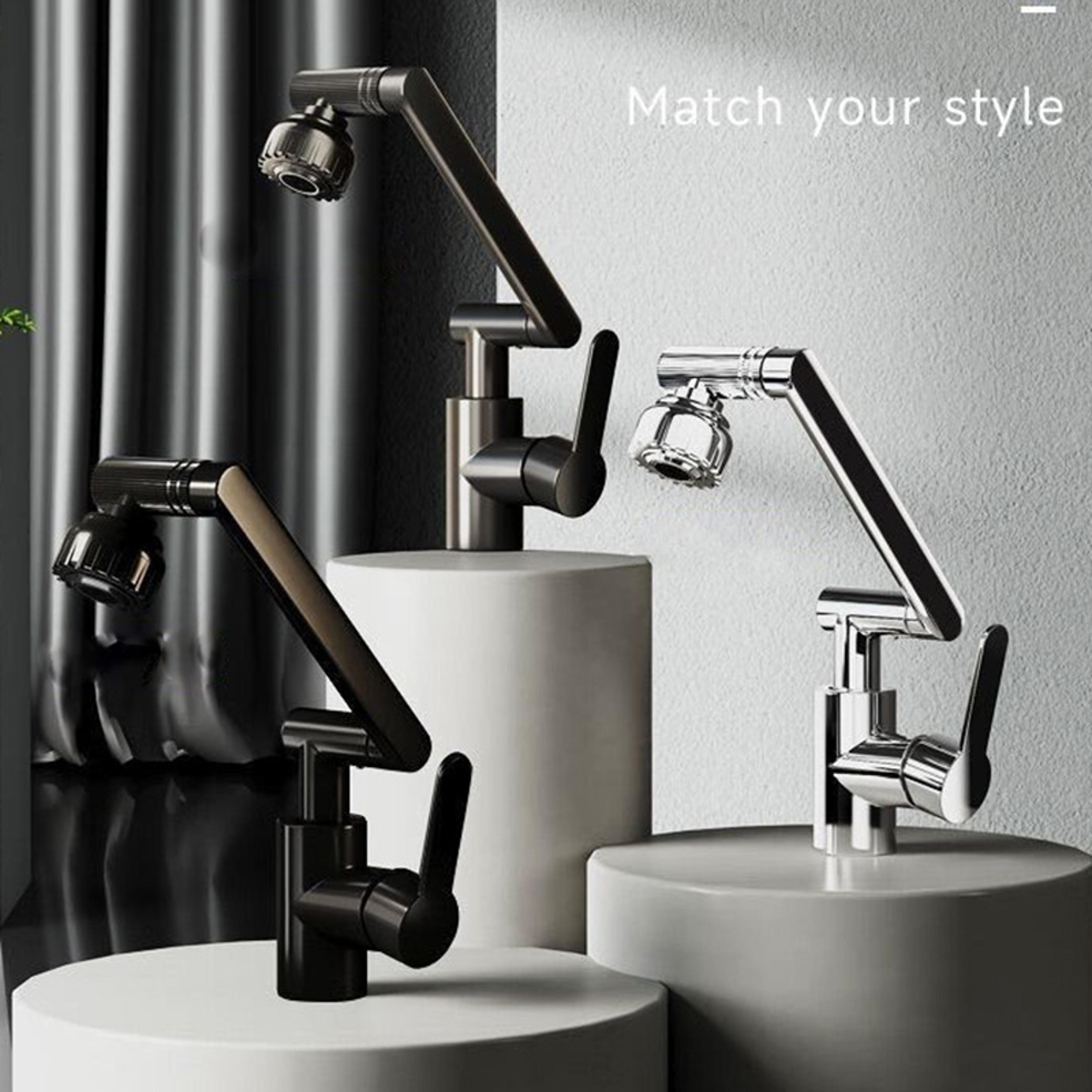 Rotating Dual Mode Faucet Robotic Arm Multifunctional Universal Wash Basin Kitchen Bathroom Hot And 5