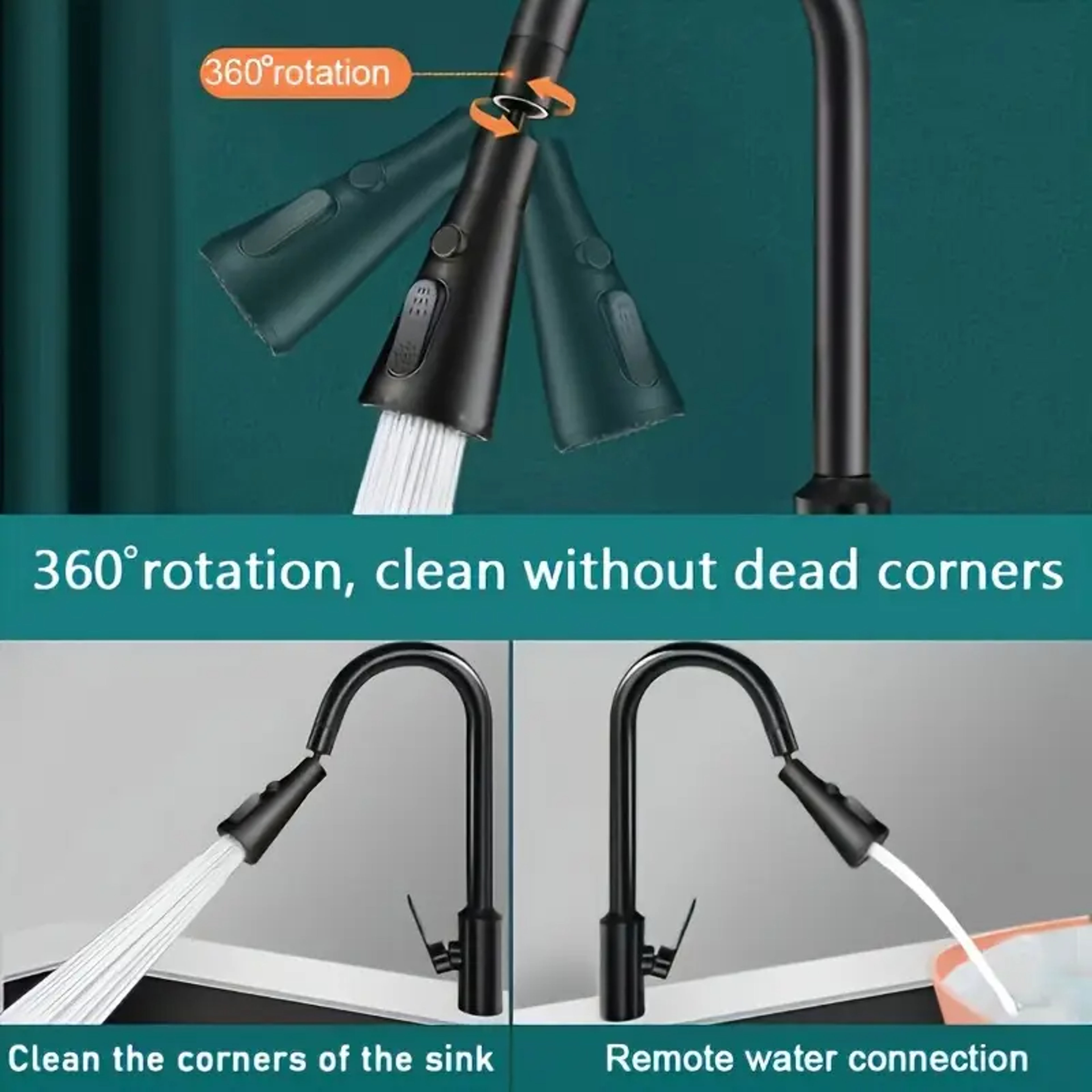 Faucet Extender Water Saver Boosting Splash Prevention Three Modes Extended Shower Spray Filter 2