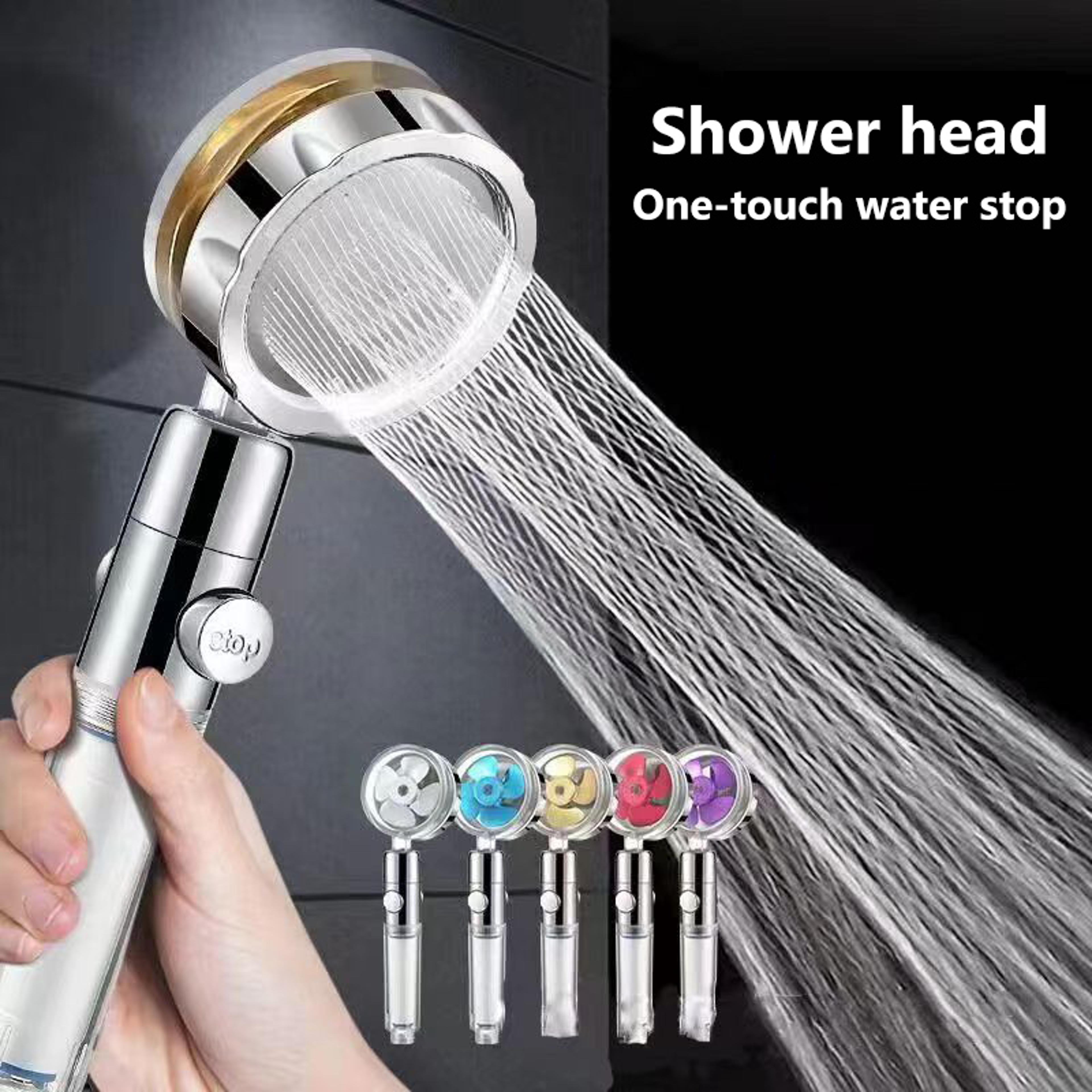 Handheld Shower Head Shower Booster With Filter Propeller Turbine High Pressure Nozzle Small Waist  4