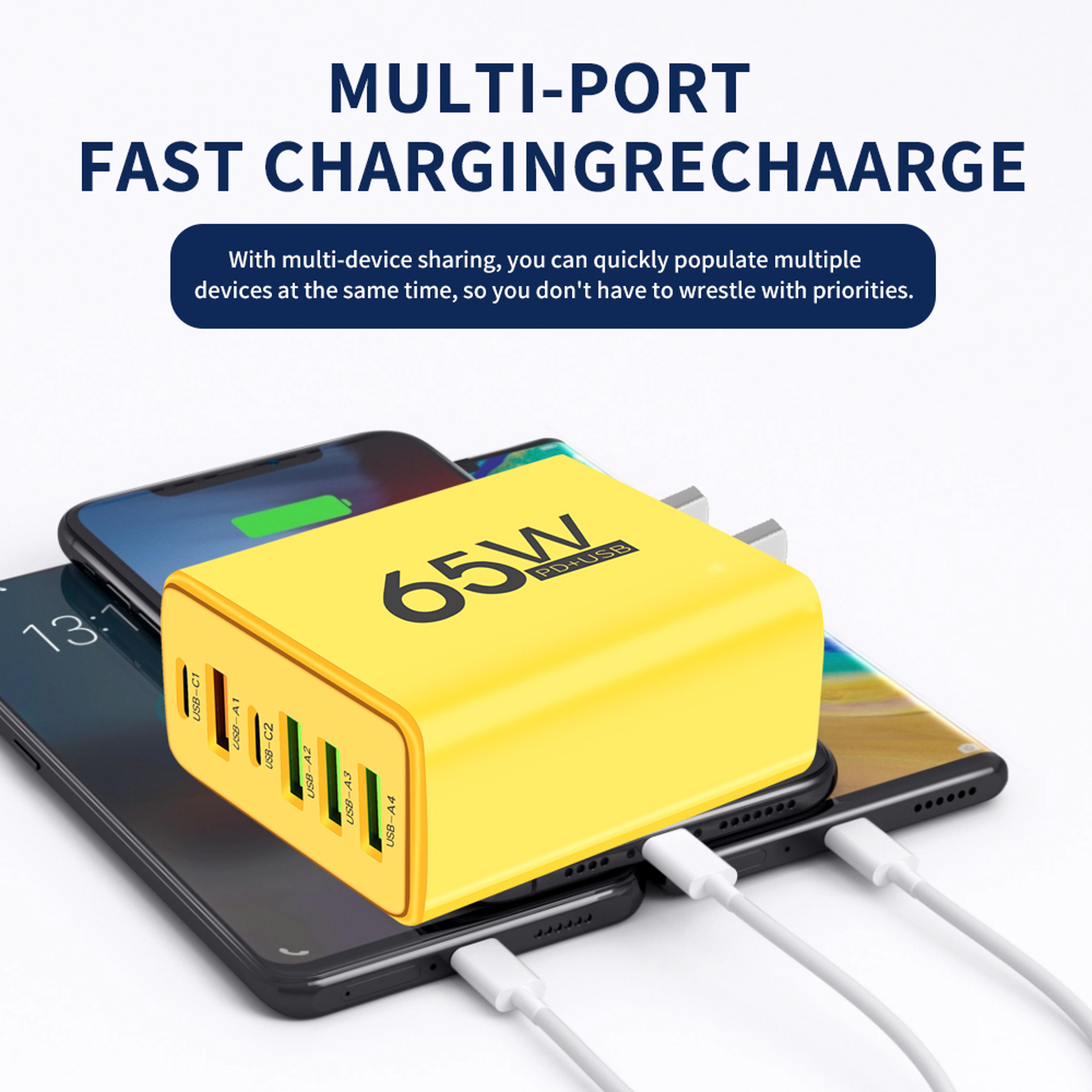 Portable Ports USB Charger Adapter PD Fast Charging USB Type C Phone Charger 5