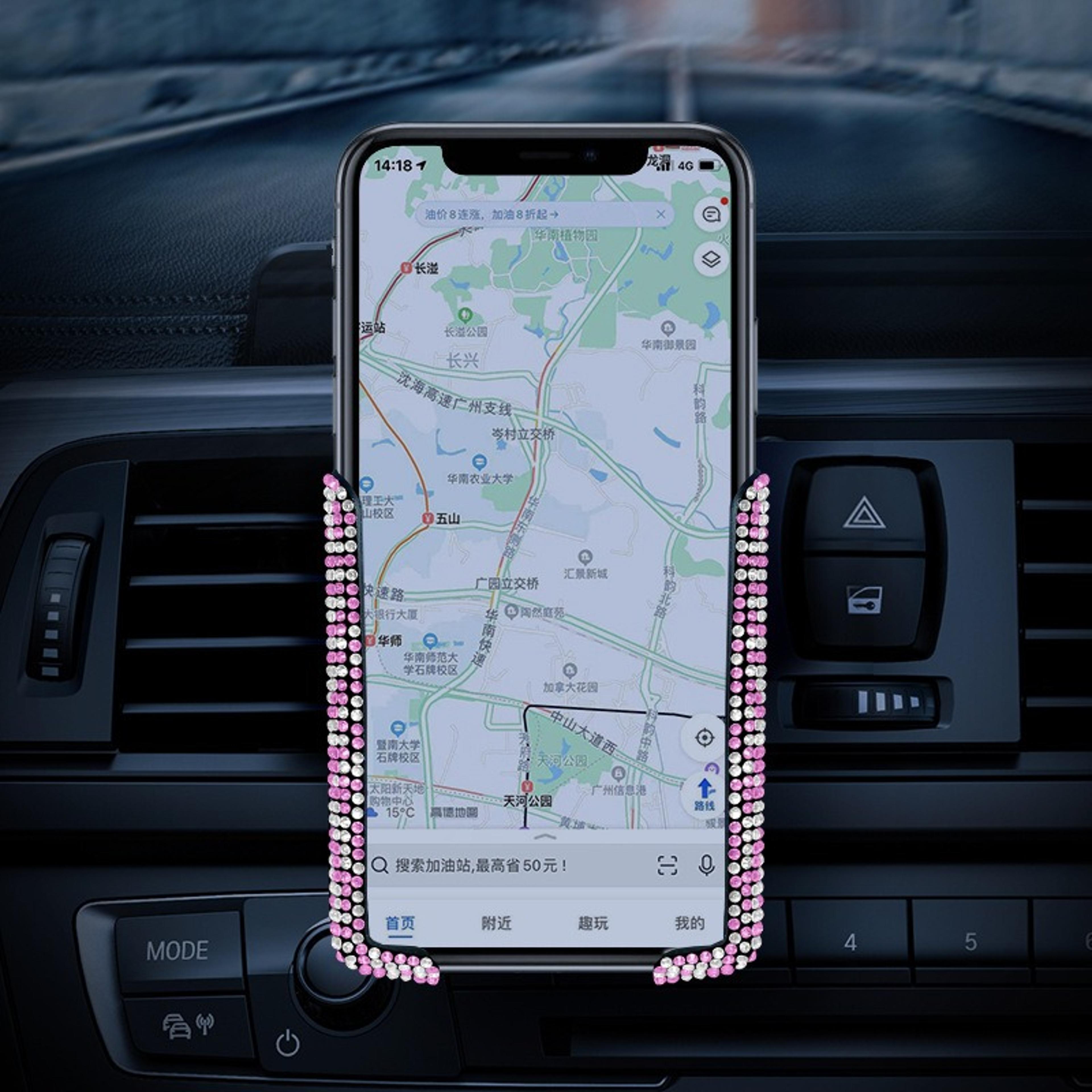 Diamond Crystal Car Phone Holder Air Vent Clip Mount Stand Support Bracket Interior Accessories 3