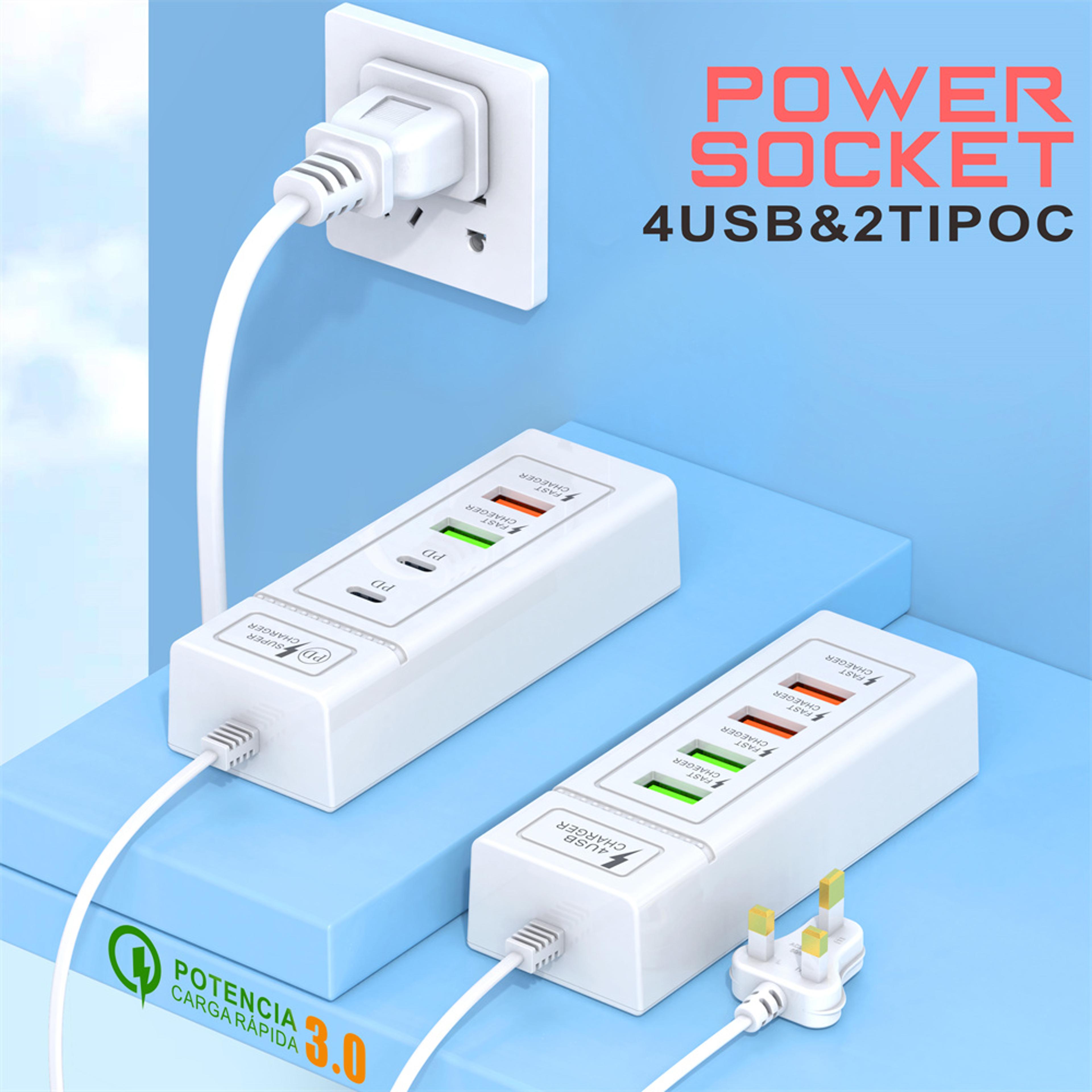 USB Power Strip PD Type C Fast Charging Wall Adapter Phone Power Charger 0