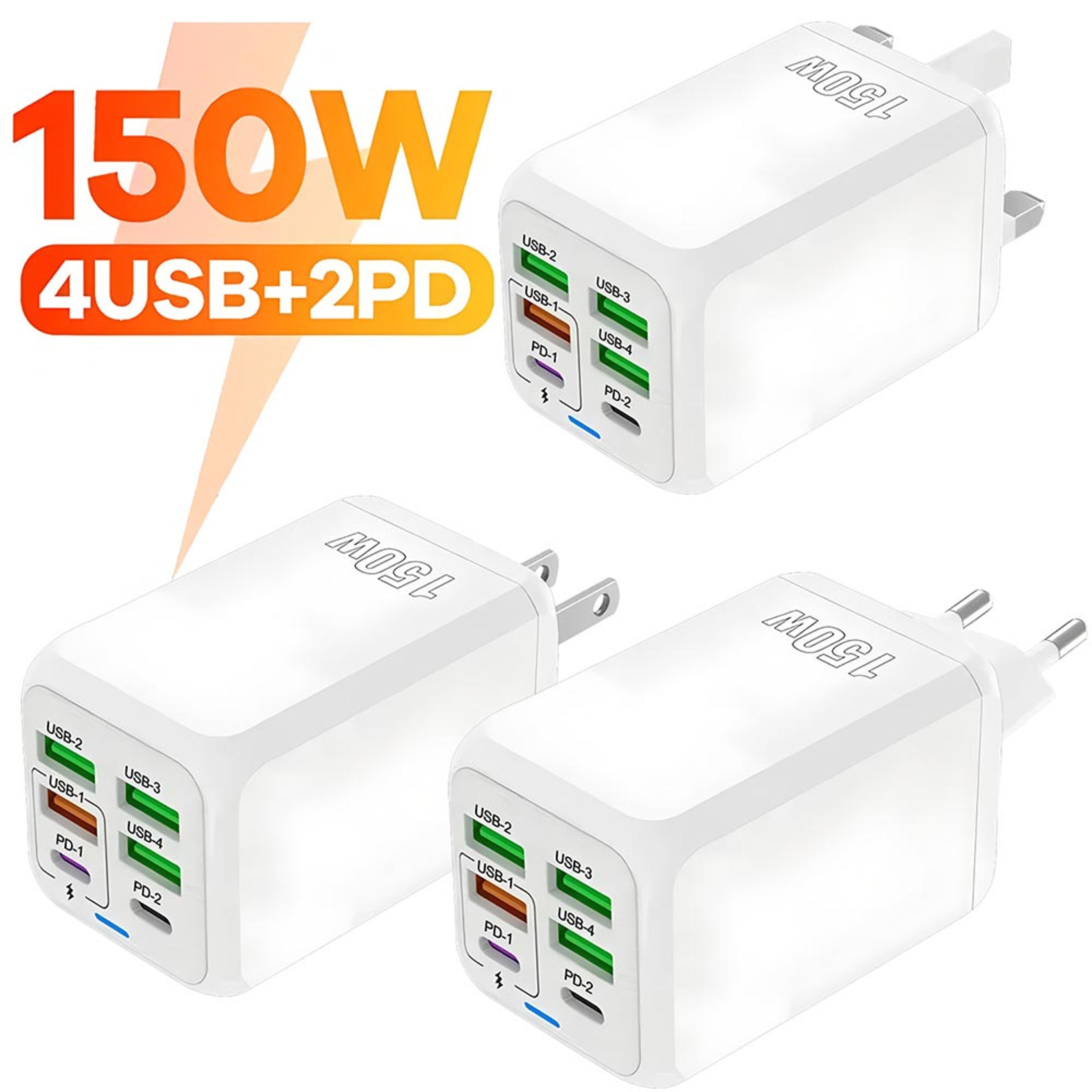 USB C Port Fast Charging Wall Adapter Quick Charge Multi Ports Power Adapter 1