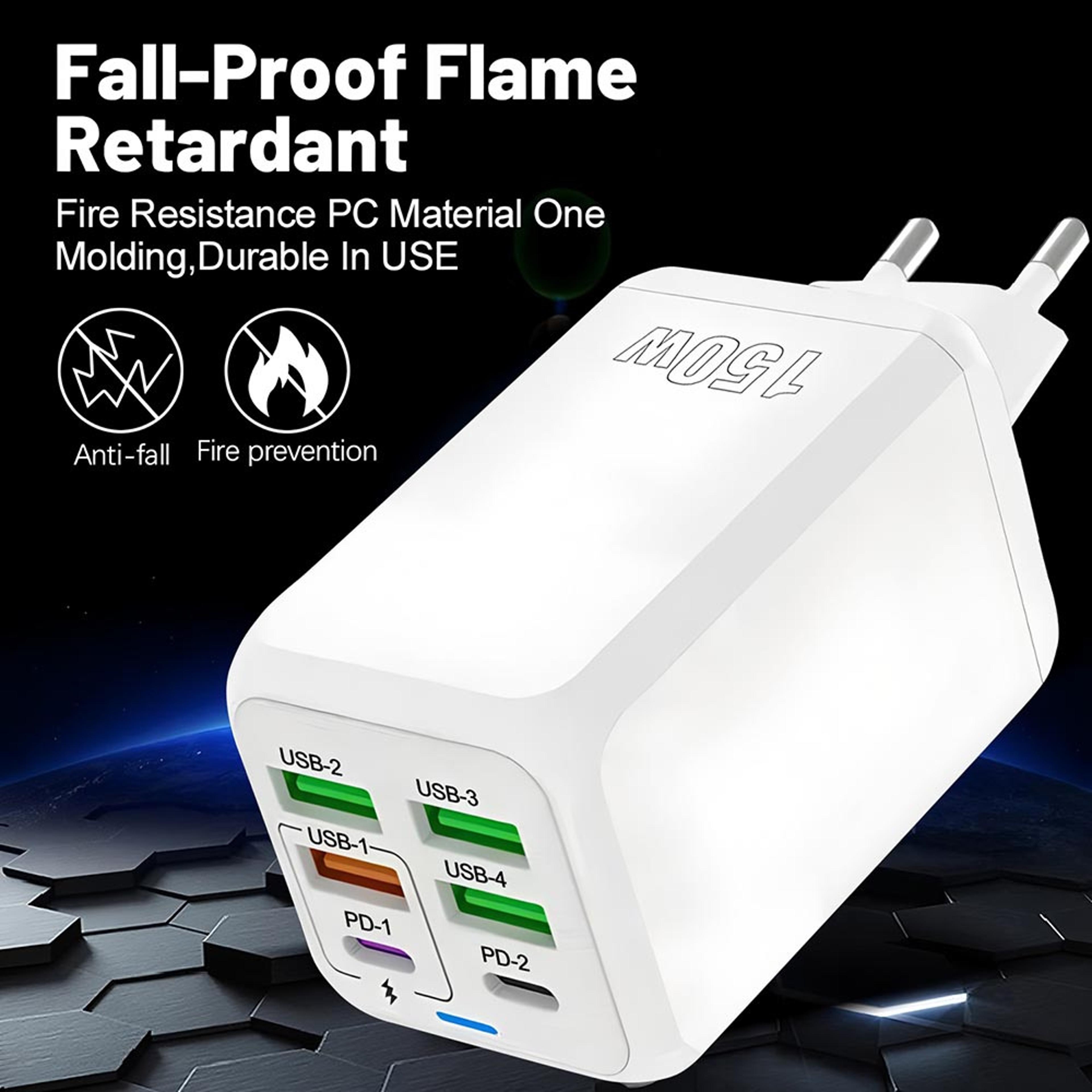 USB C Port Fast Charging Wall Adapter Quick Charge Multi Ports Power Adapter 2