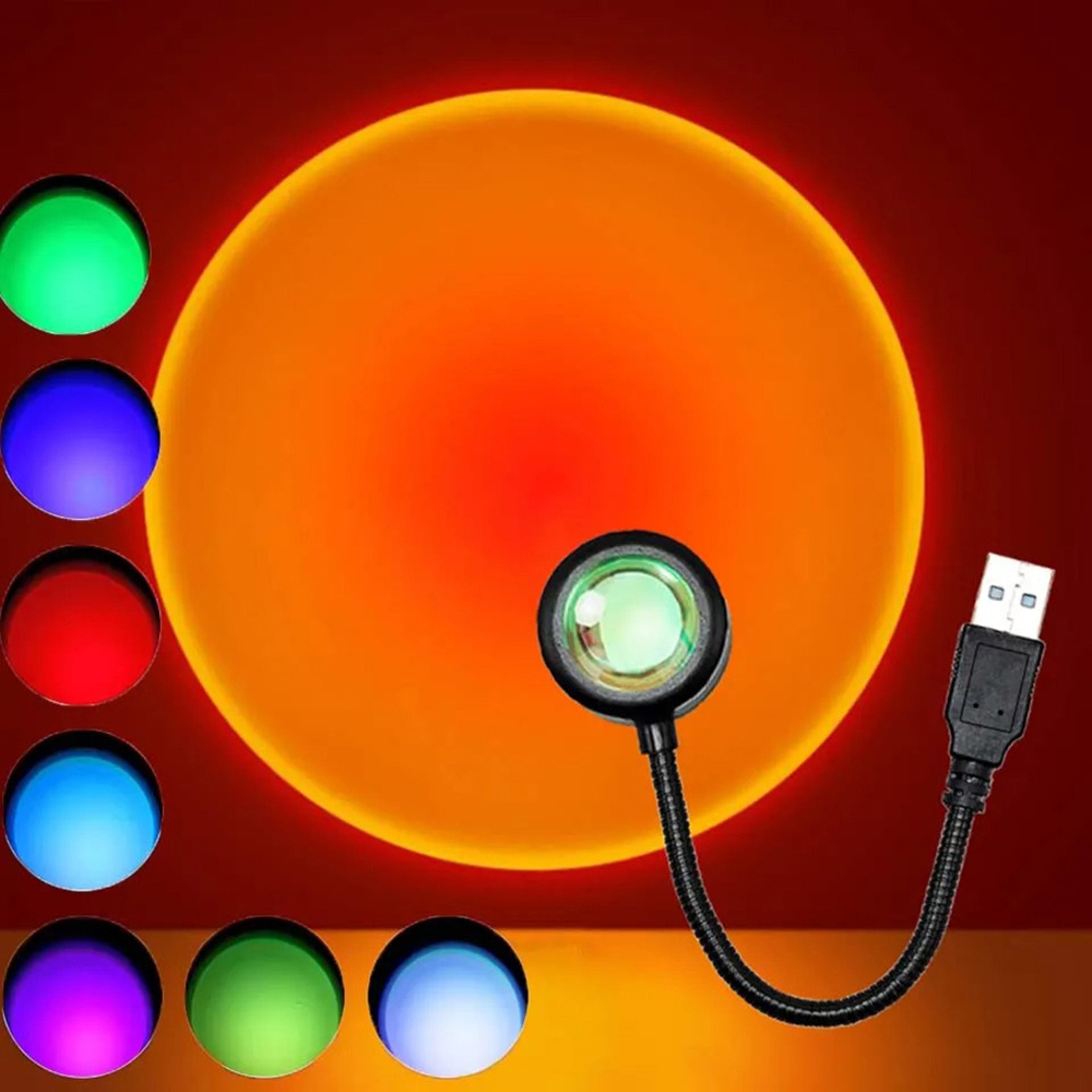 Portable LED Rainbow Neon Night Light USB Sunset Lamp Projector Wall Lighting For Bedroom Home Deco 0