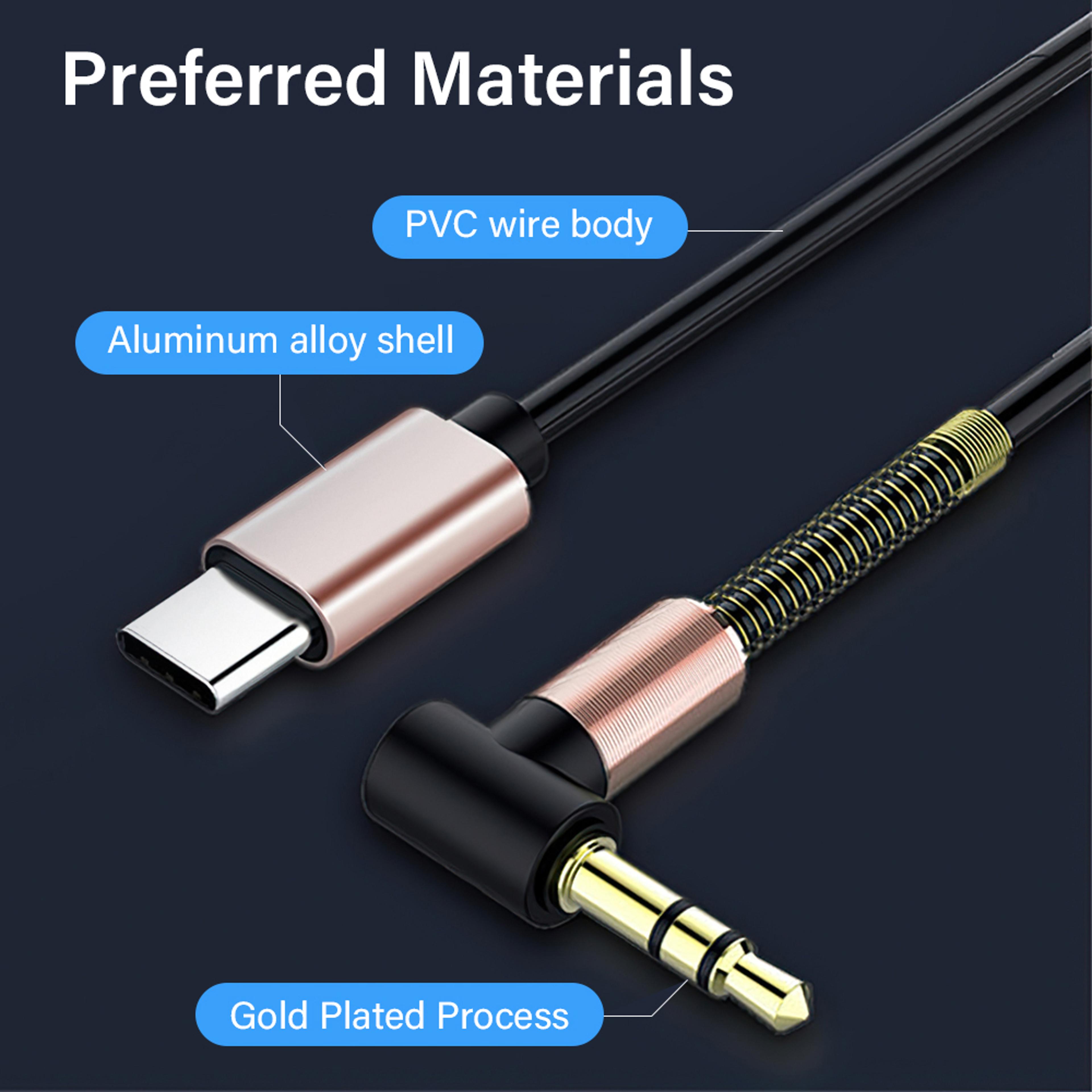 USB C To Jack Audio Cable Retractable Headphone Cable AUX Audio Cable Converter Speaker Adapter 1