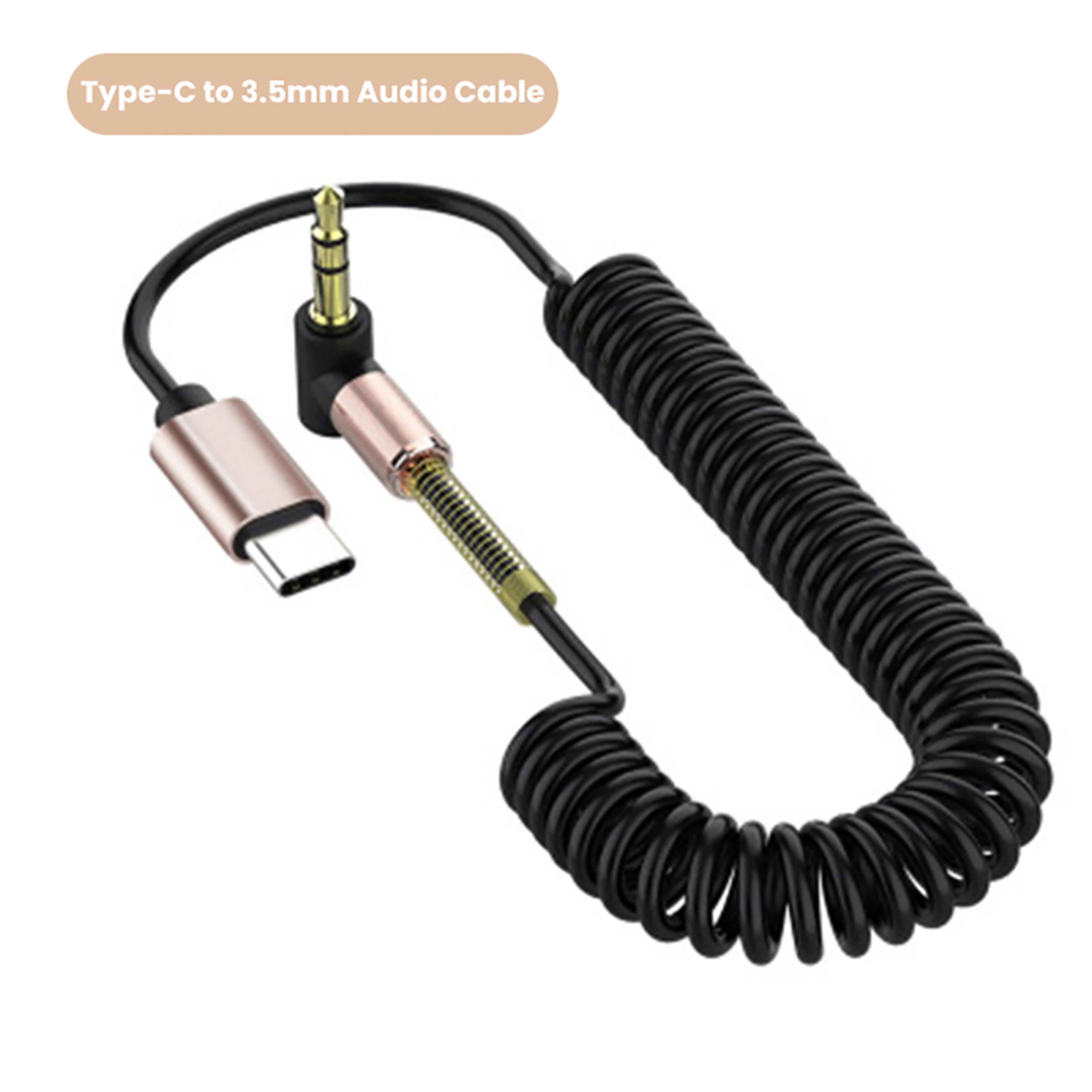 USB C To Jack Audio Cable Retractable Headphone Cable AUX Audio Cable Converter Speaker Adapter 0