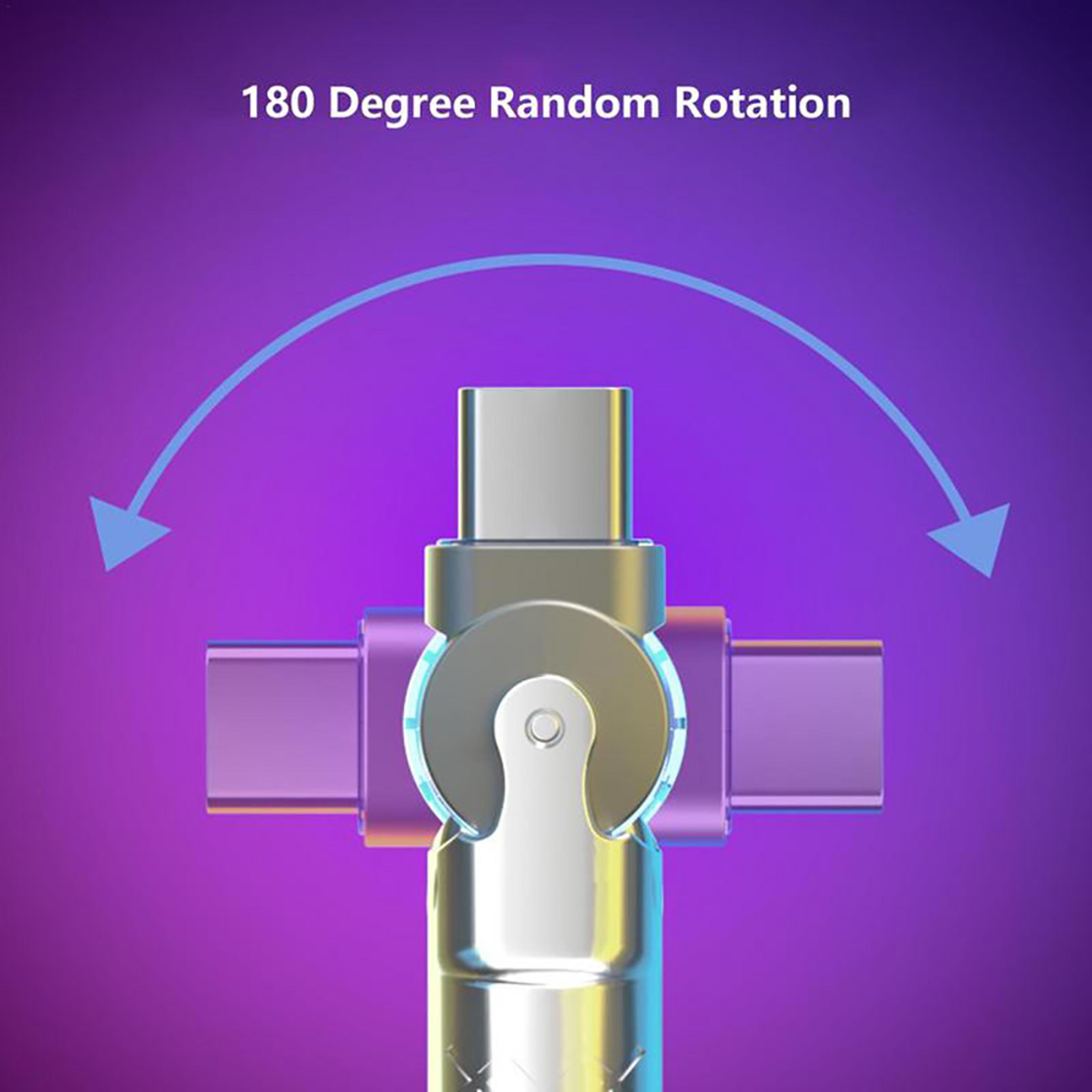 Fast Charging Type C Cable Rotation Elbow Charger Data Cord Quick Charge Wire 2