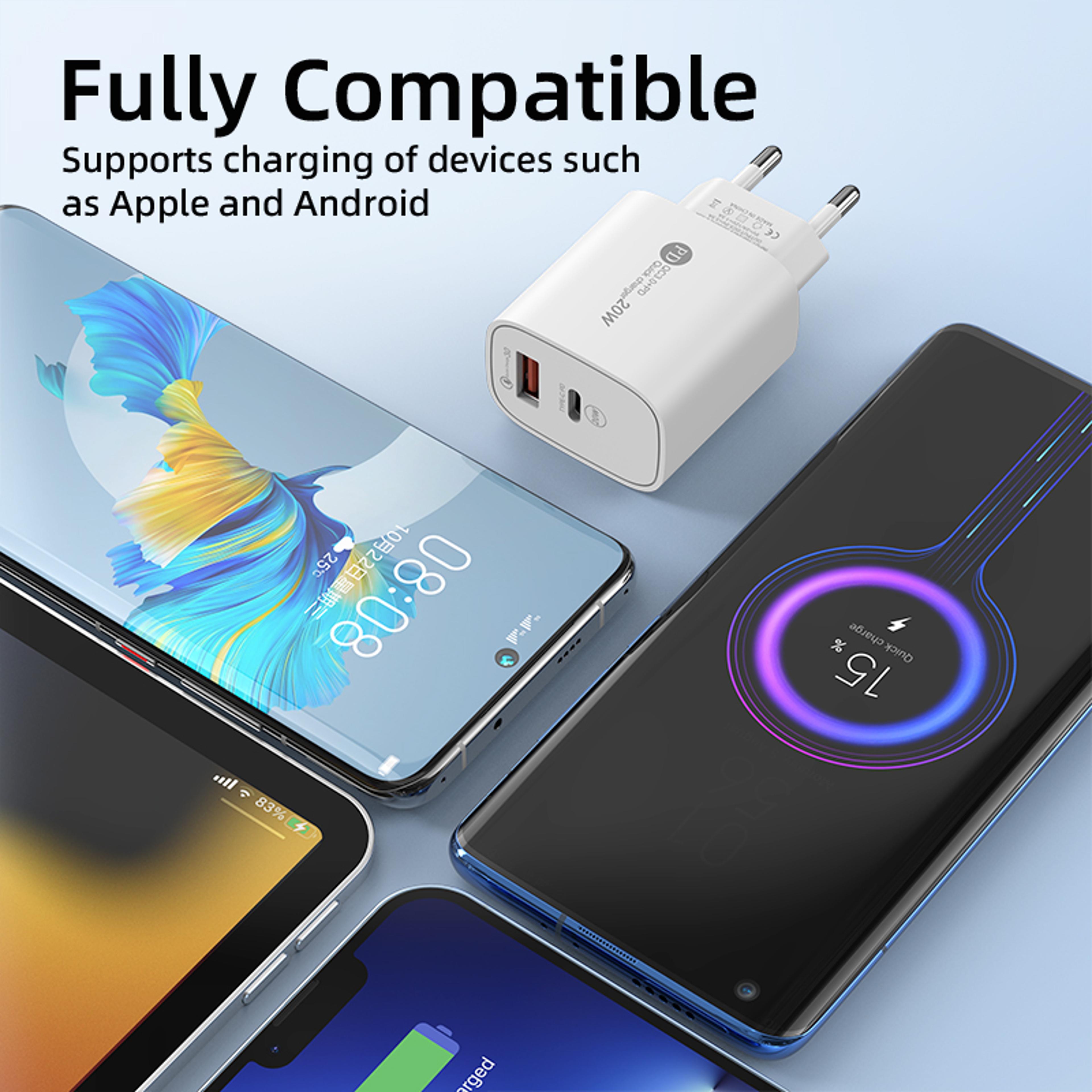 USB PD Charger Dual Ports Type C Wall Charger Quick Charge 30 Fast Charging Adapter For Phones 3