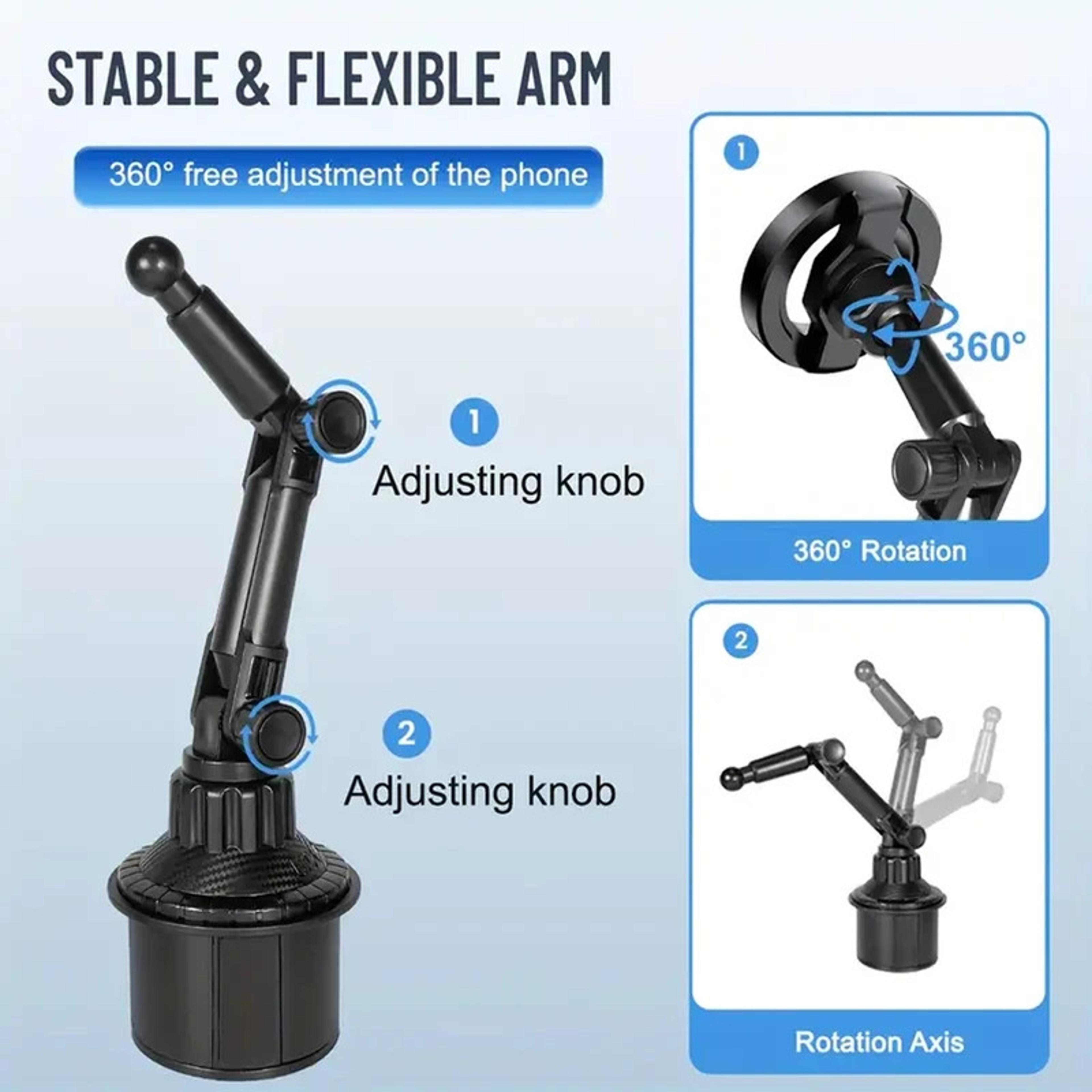 Rotation Magnetic Phone Holder For Car Installation Of Water Cup Cell Mount 3