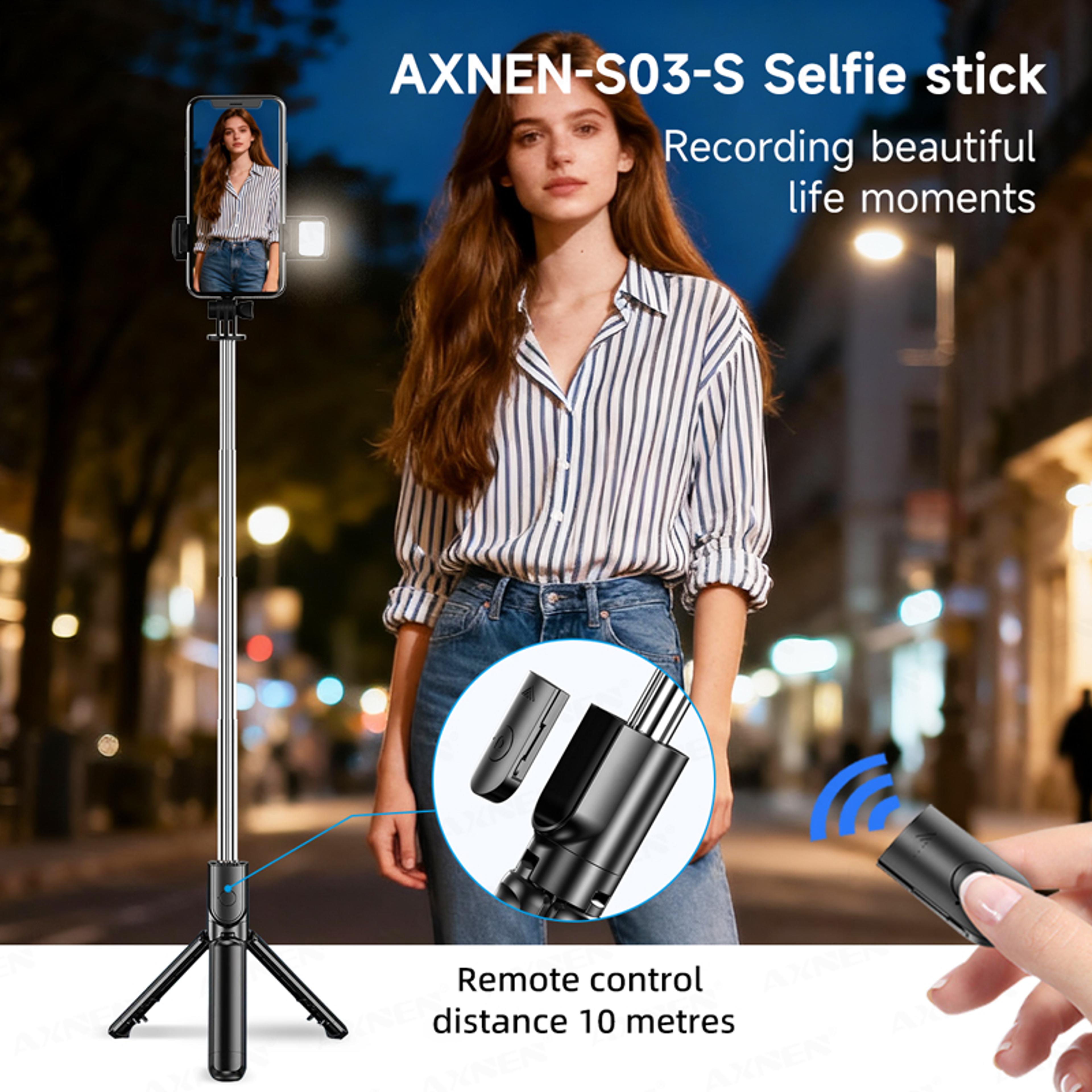 Extendable Selfie Stick Tripod Stand With Light Bluetooth Remote Live Streaming Mobile Phones 3