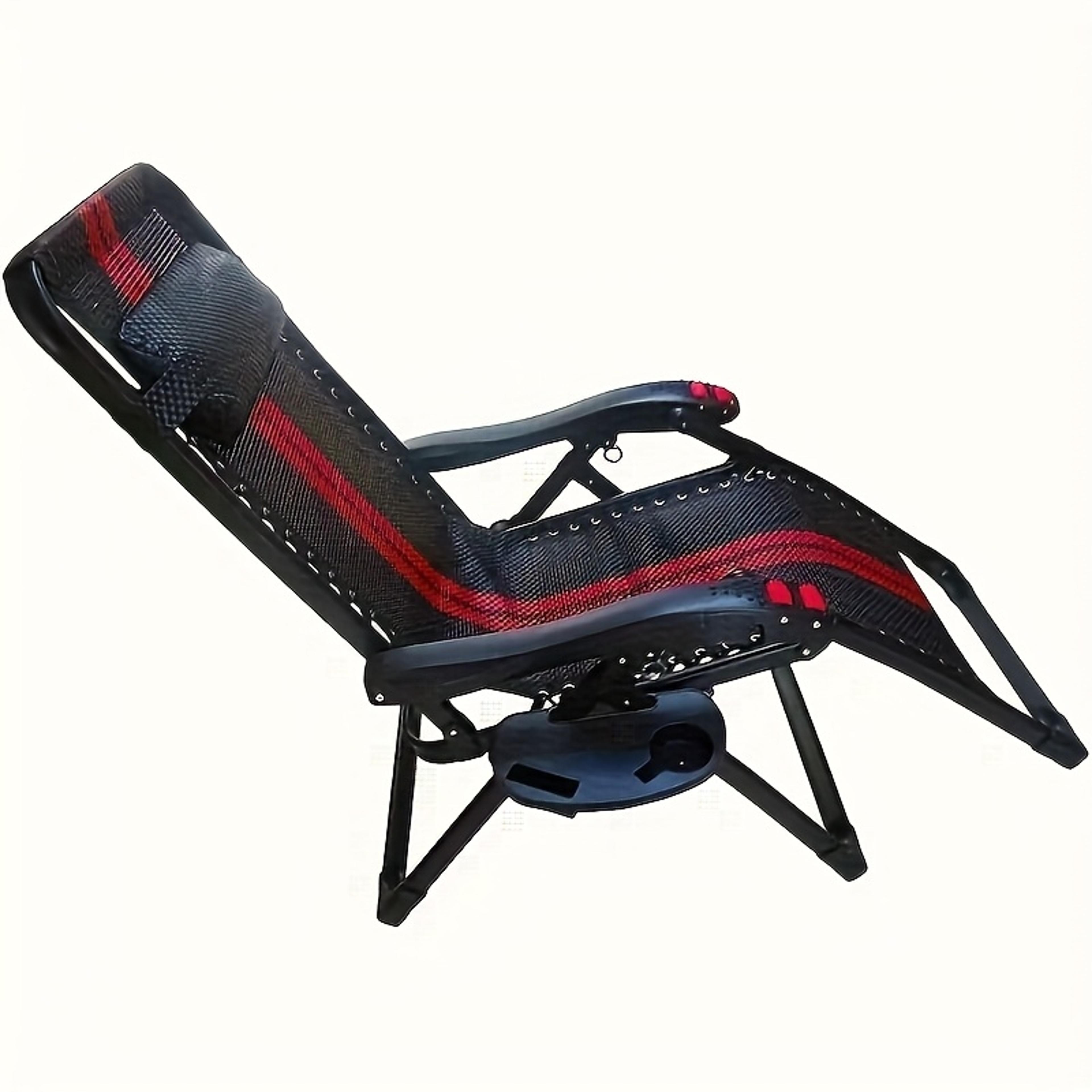 Durable Folding Chair Side Table Attachment Black Plastic Beverage And Snack Tray No Power Required 0