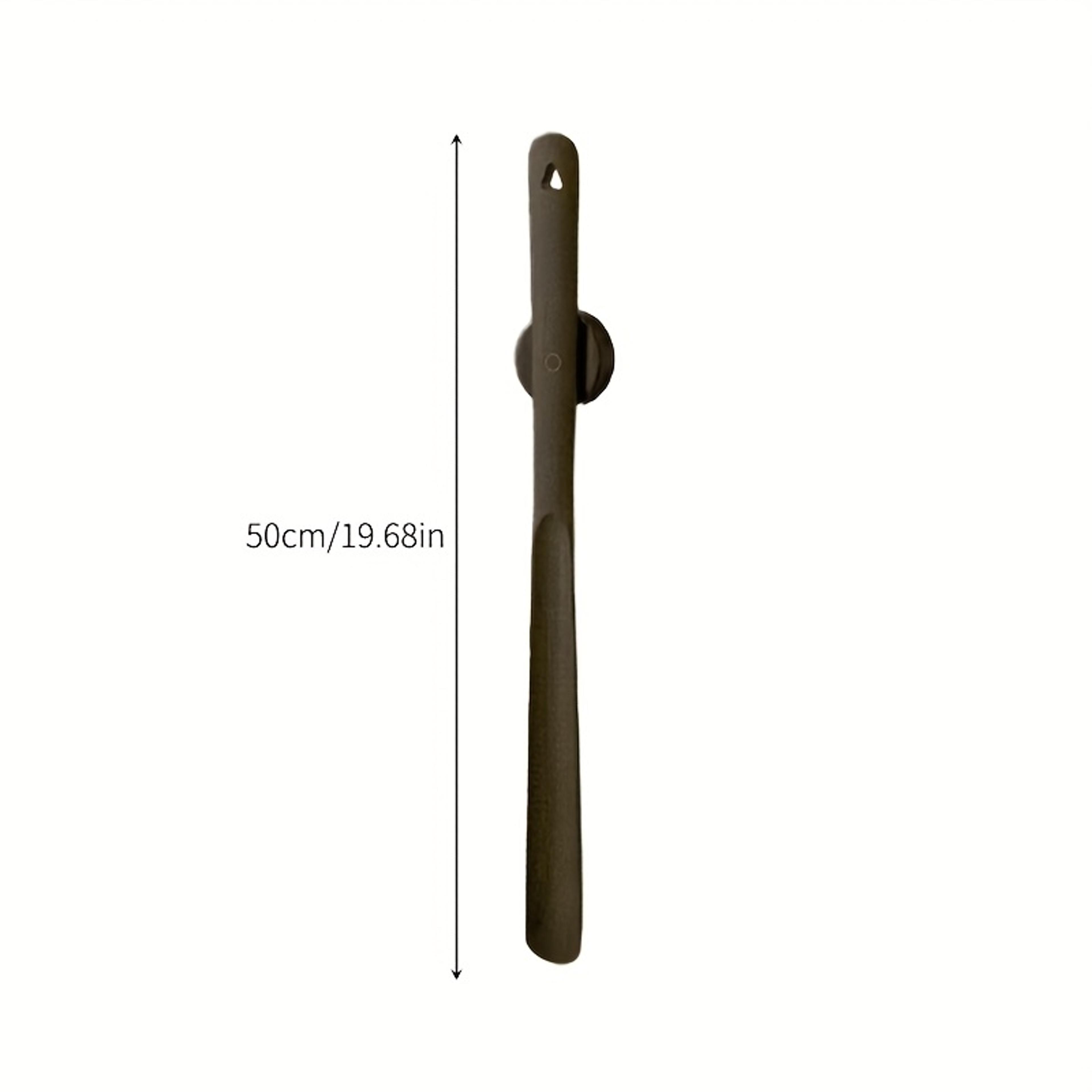 Drill Free Magnetic Base Wooden Beech Shoe Horn Long Handled Shoe Wearing Tool For Home 3