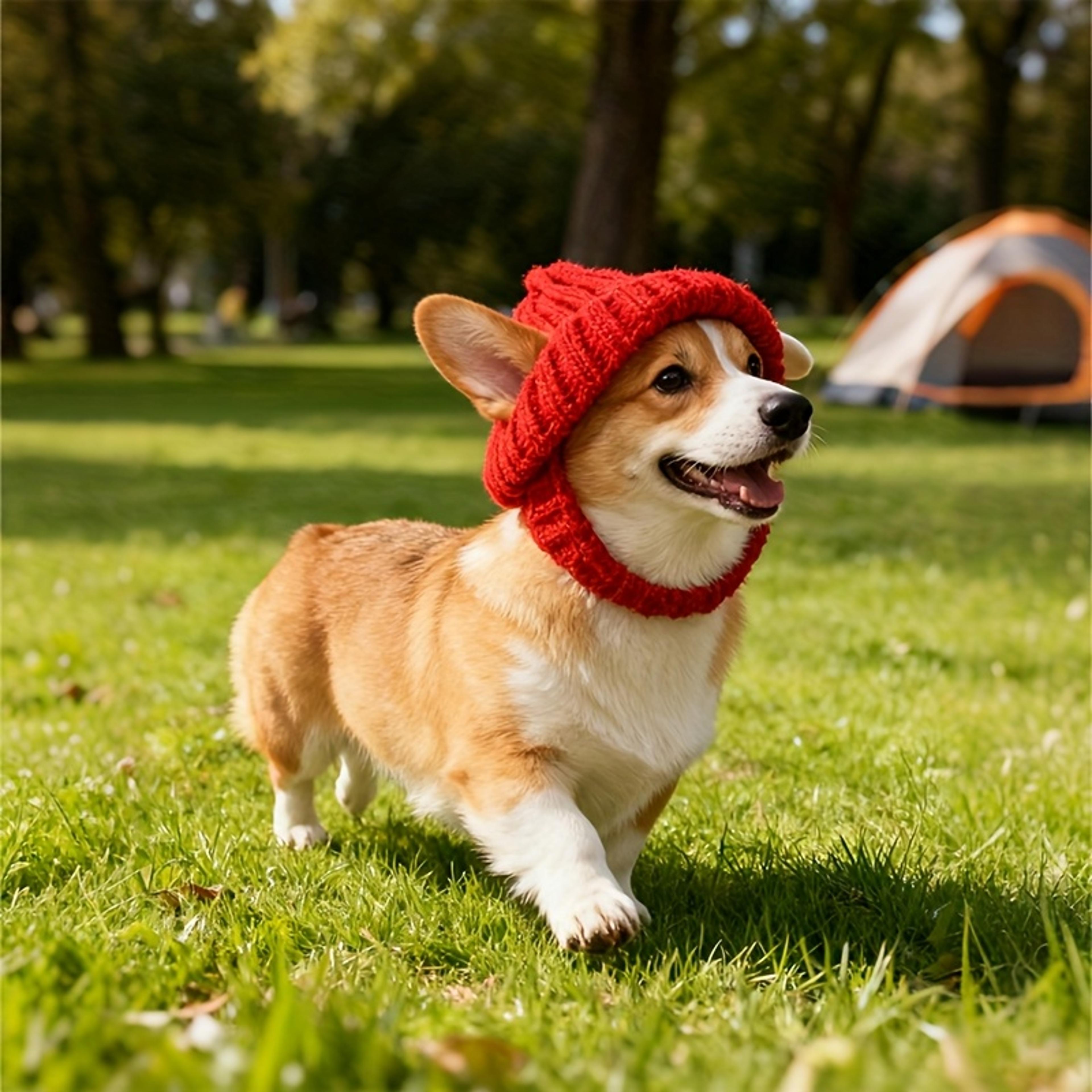 Cozy Soft Maltese Dog Beanie Hat With Ear Flaps Cute Playful Design For Small Dogs Red Winter Indoo 1