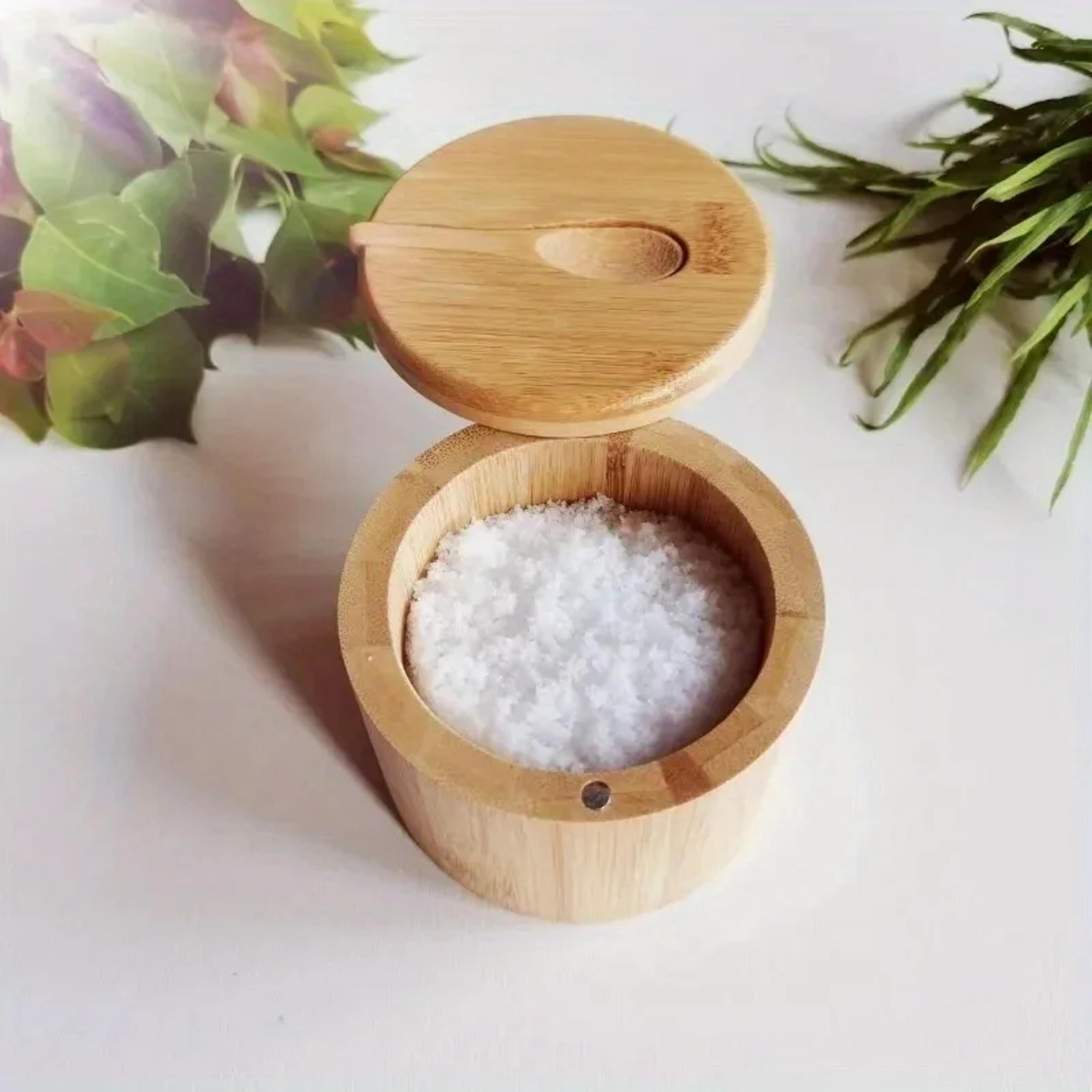 Wooden Bamboo Condiment Box Salt And Pepper Jar Set With Lid Storage Pot Multi Bowls Sugar Holder 1