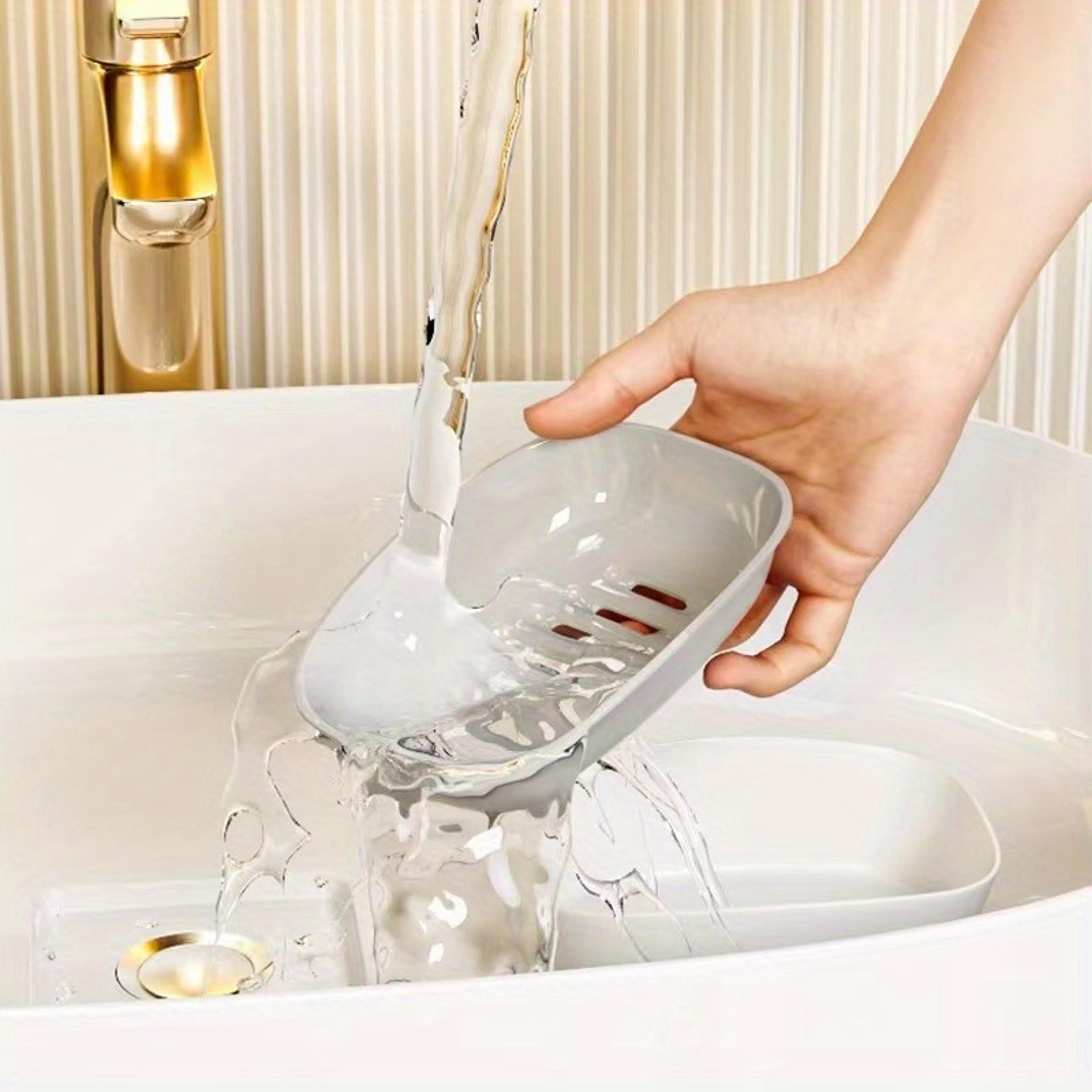 Automatic Drain Soap Dish DoubleLayer Design Easy To Clean For Home Bathroom And Kitchen Use 2