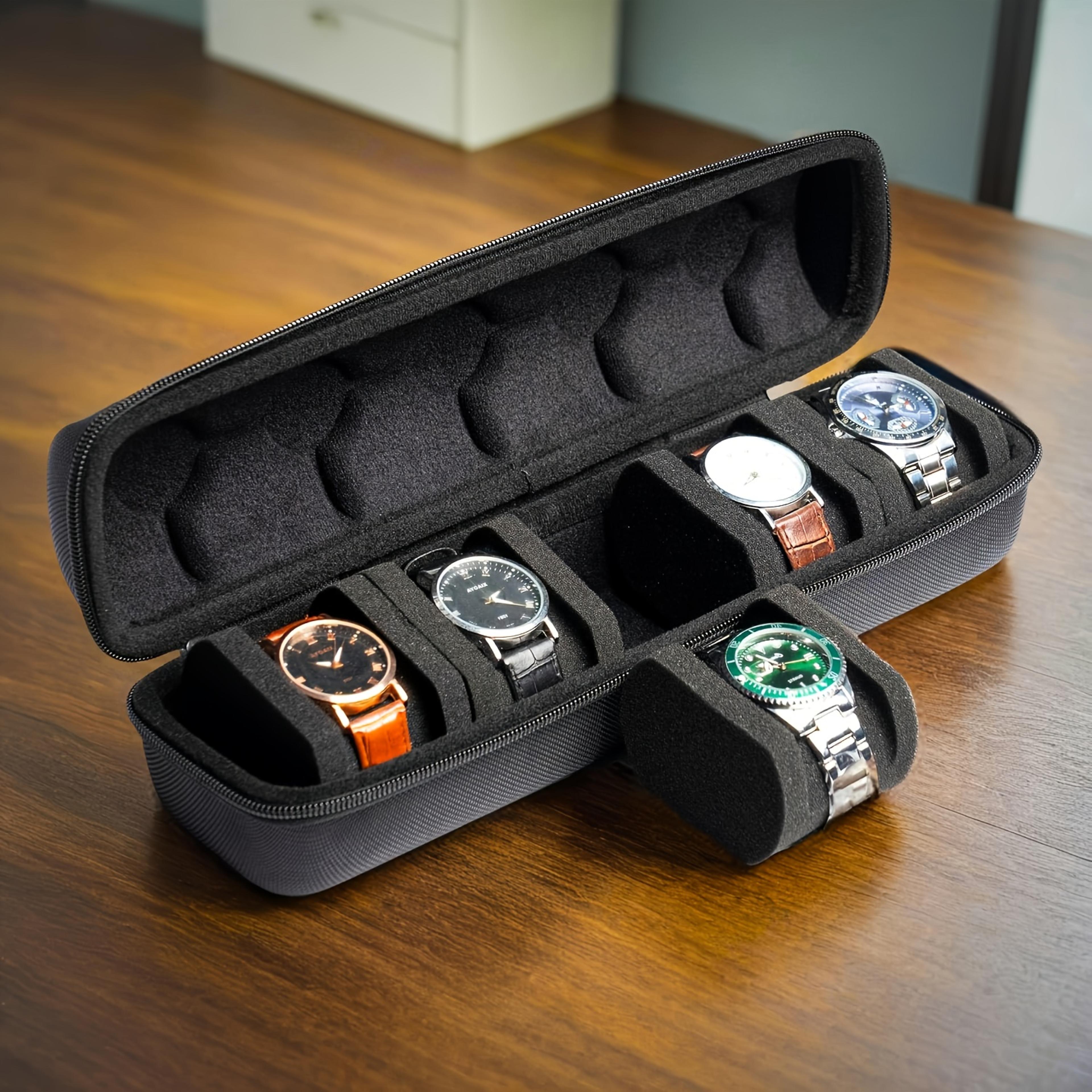 Portable Watch Case HeavyDuty Watch Organizer With FlipTop Lid Slot Watch Storage Box ScratchResist 1