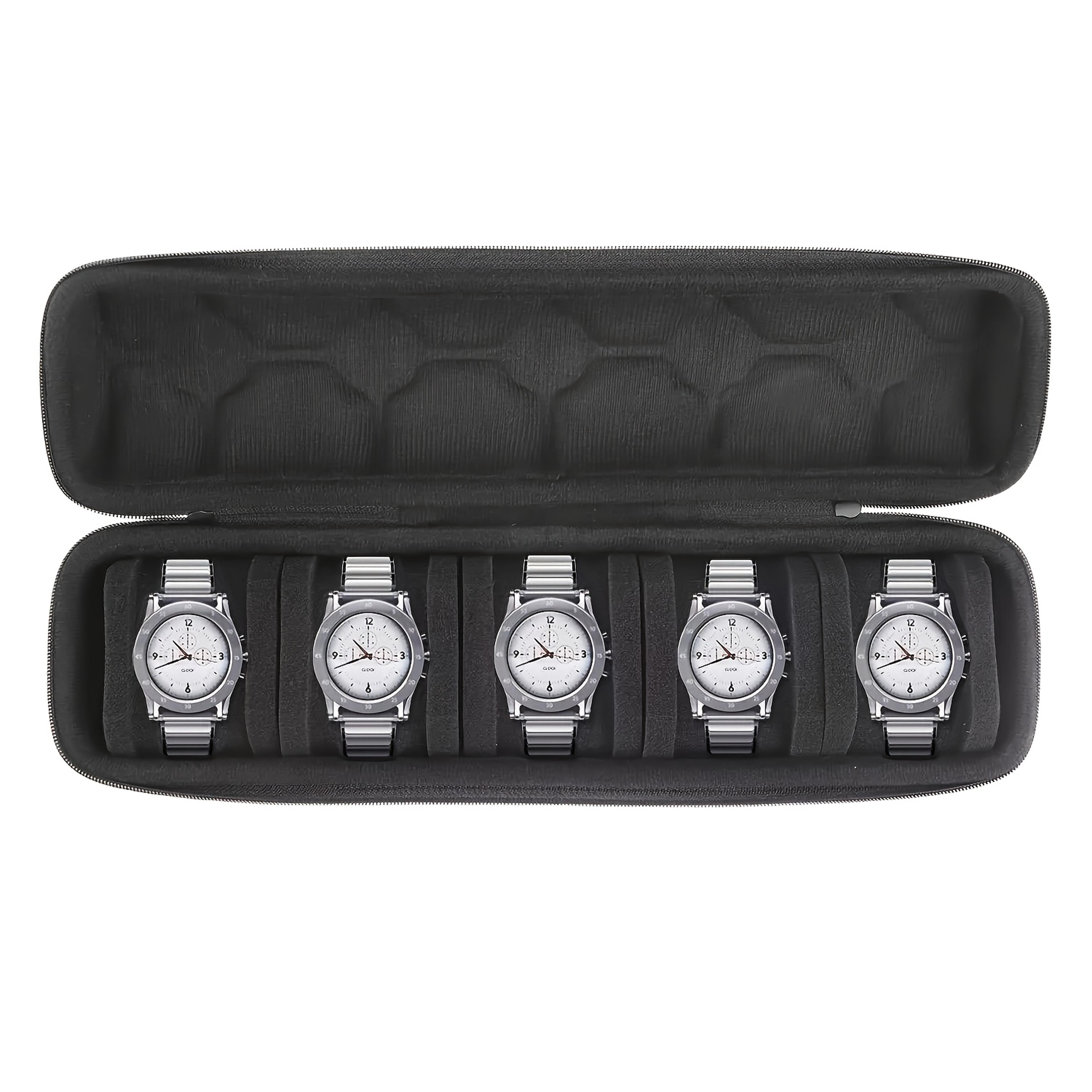Portable Watch Case HeavyDuty Watch Organizer With FlipTop Lid Slot Watch Storage Box ScratchResist 3