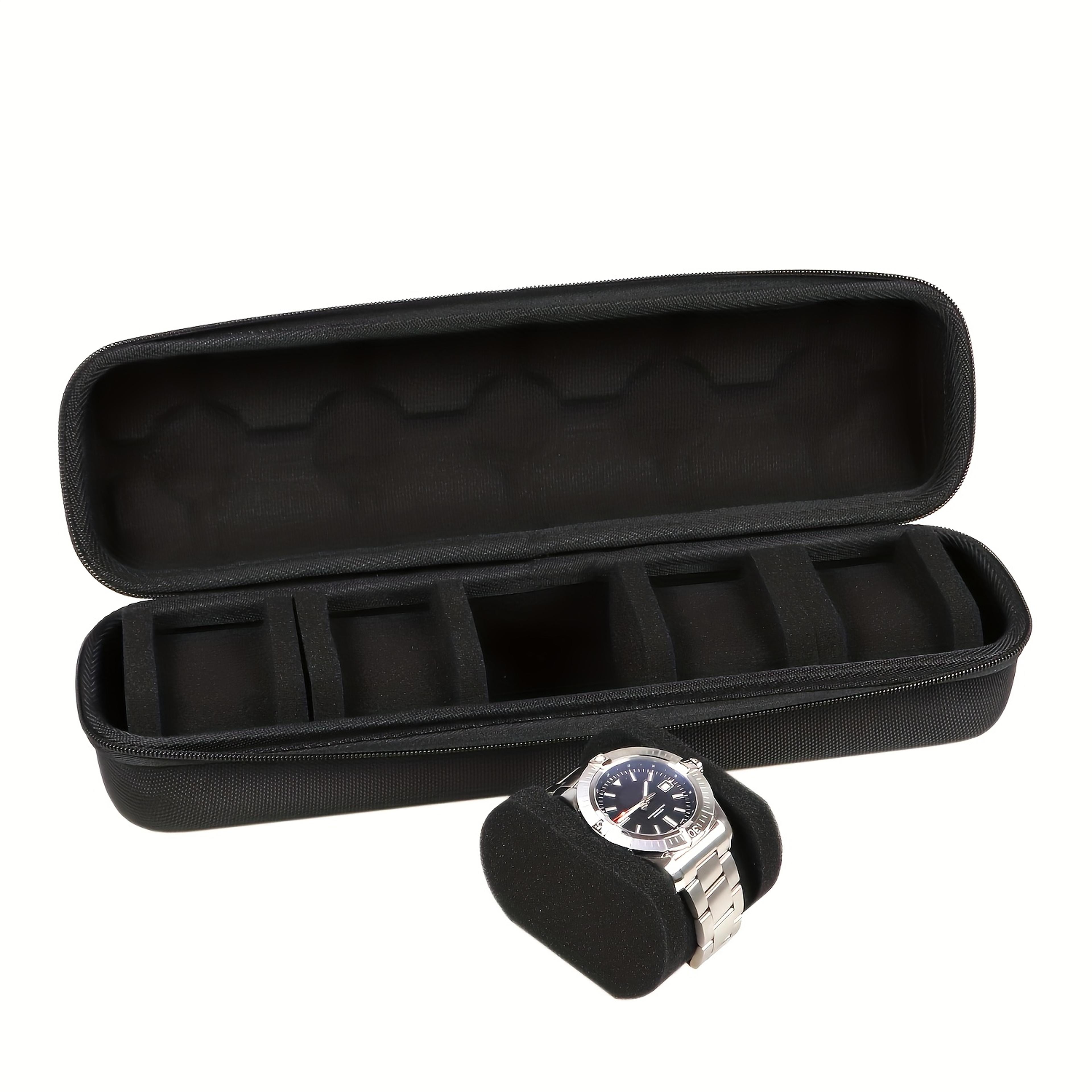 Portable Watch Case HeavyDuty Watch Organizer With FlipTop Lid Slot Watch Storage Box ScratchResist 5