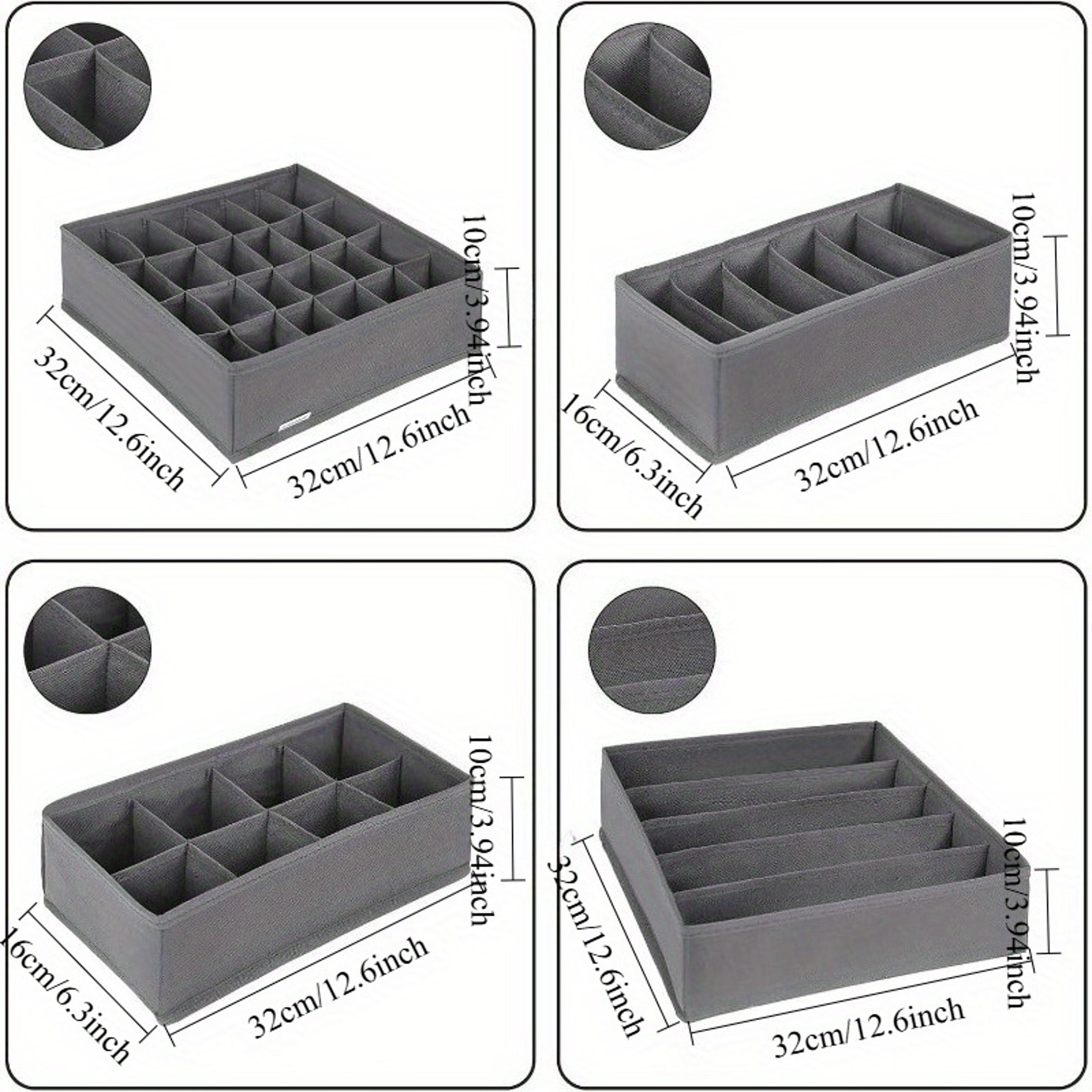 Foldable Drawer Organizer Set Closet Storage System For Bras Socks Ties Polyester Material 4