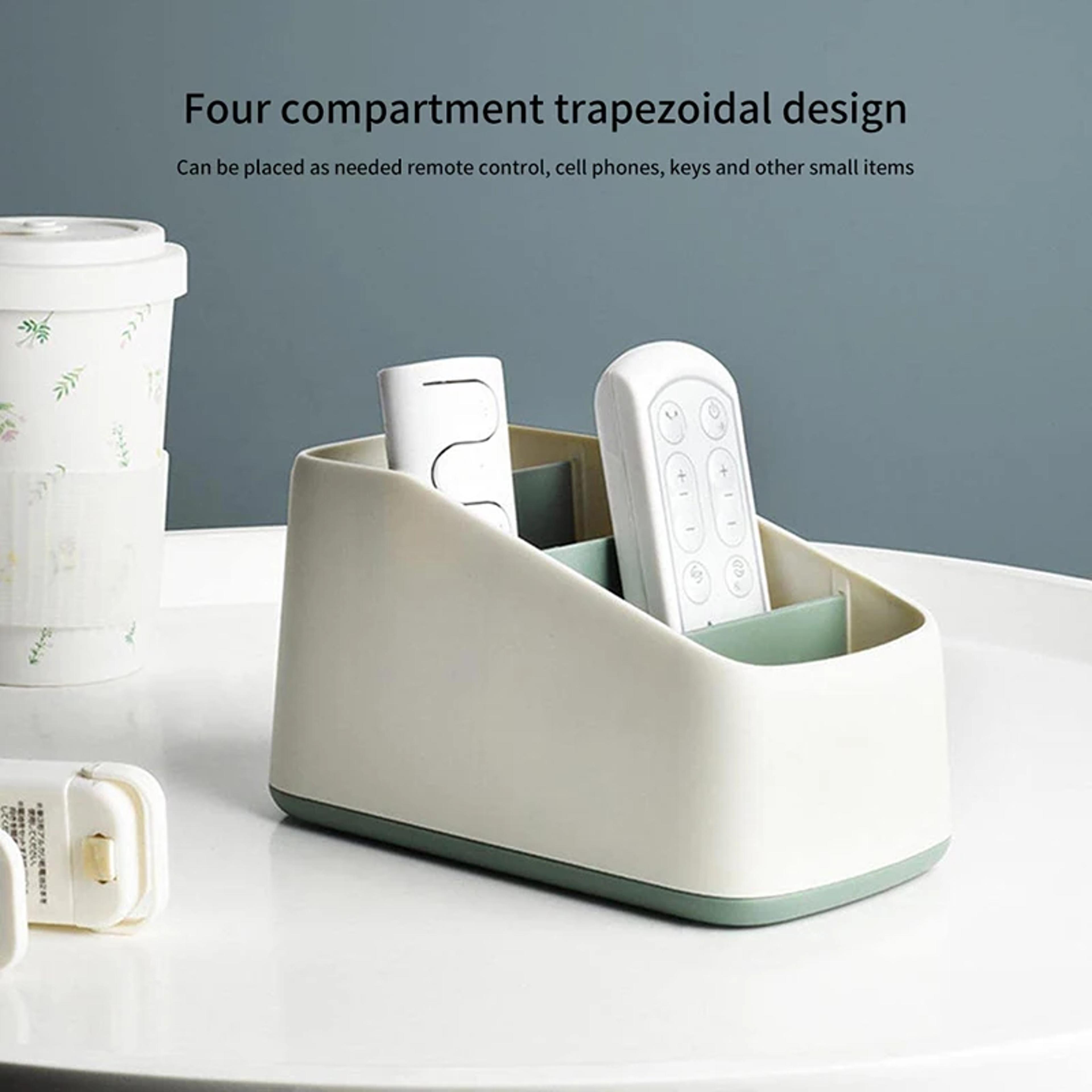 TV Remote Control Organizer Slot Storage Box Desktop Stationery Trapezoidal Basket Case For Phones  1