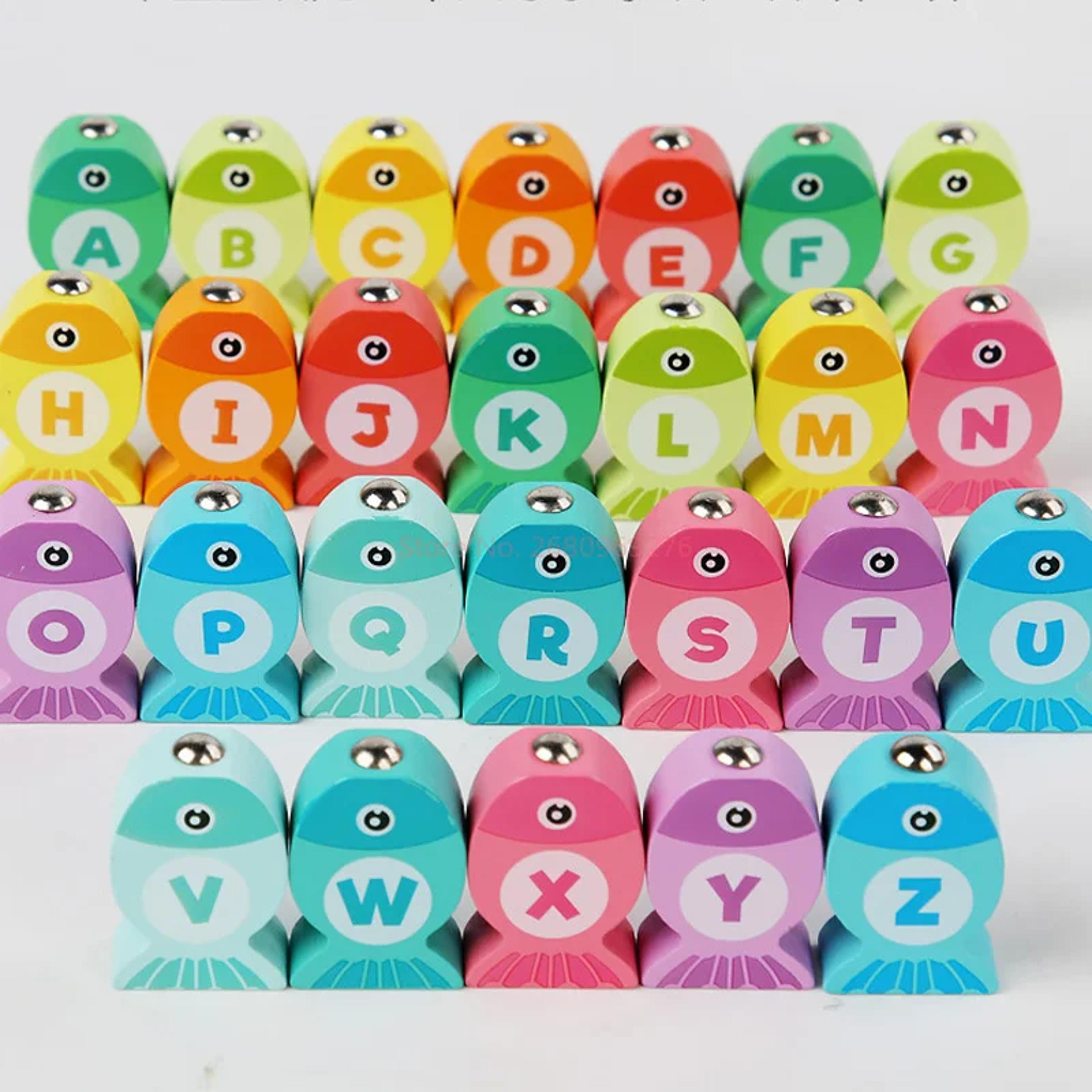 Toddler Number Alphabet Learning Wooden Children Fishing Toys Baby Montessori Toys 3