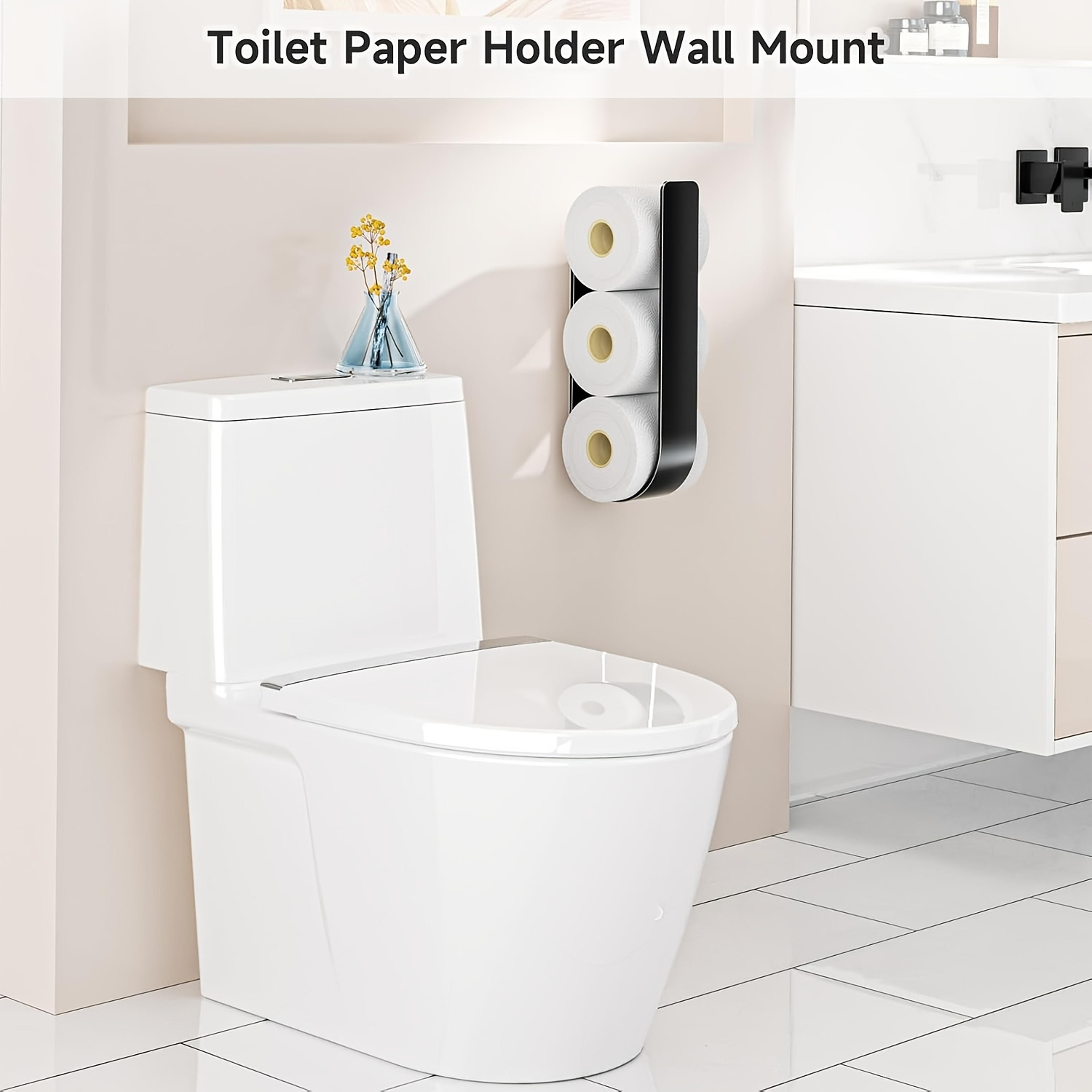 WallMounted Toilet Paper Holder With Towel Rack And Hooks Metal SpaceSaving Design For Bathroom Kit 2