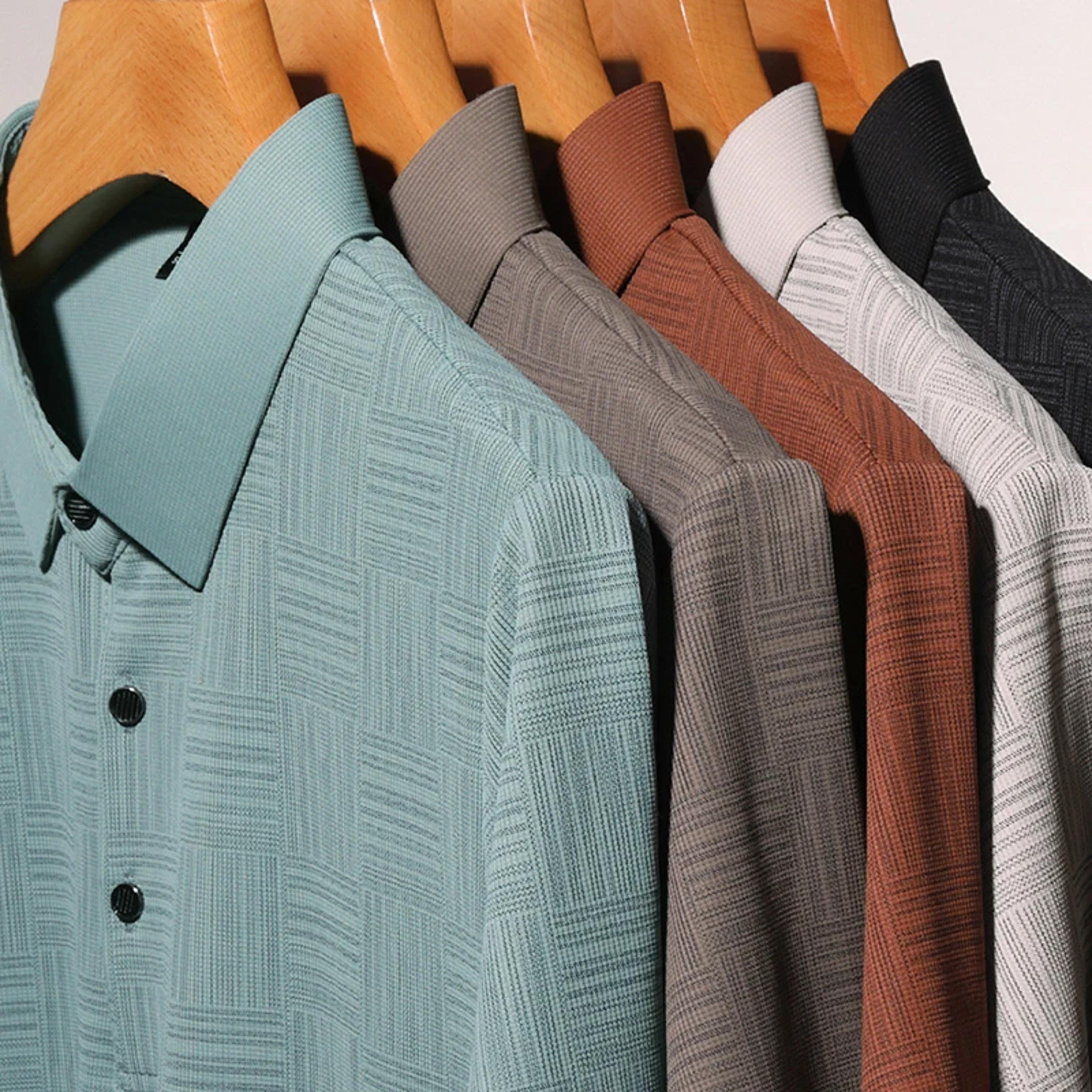 Fashion Mens New Printed Business Casual POLO Shirt Comfortable Short Sleeved And Breathable Top 4