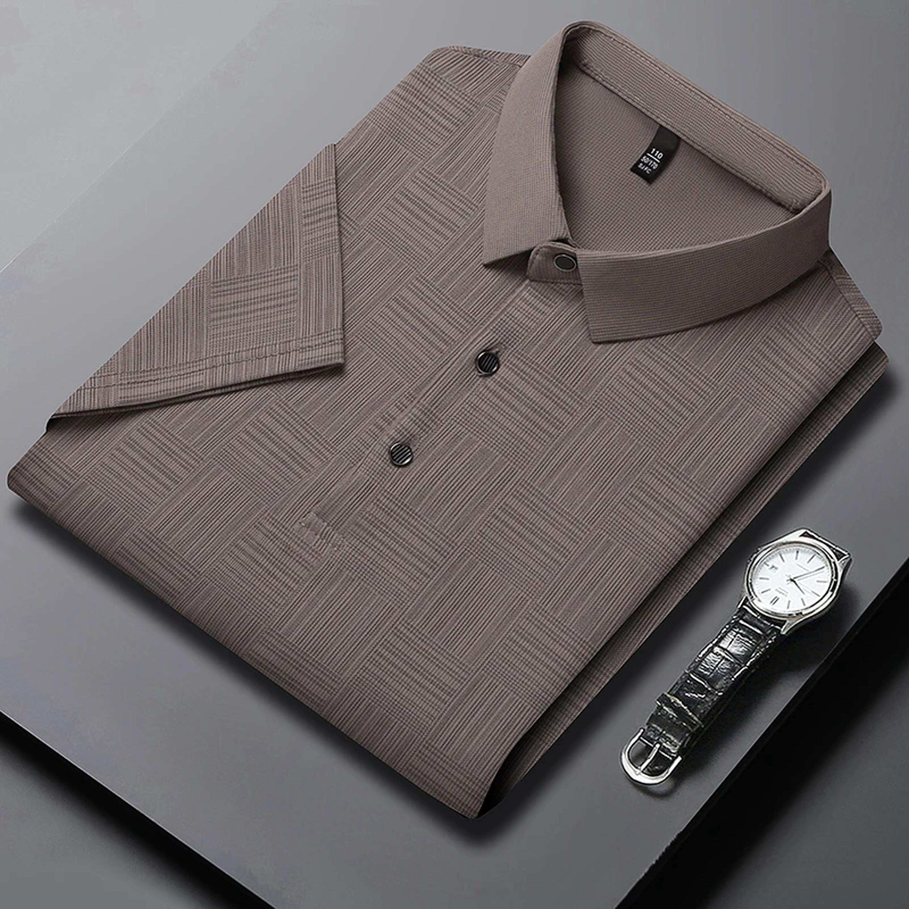 Fashion Mens New Printed Business Casual POLO Shirt Comfortable Short Sleeved And Breathable Top 8