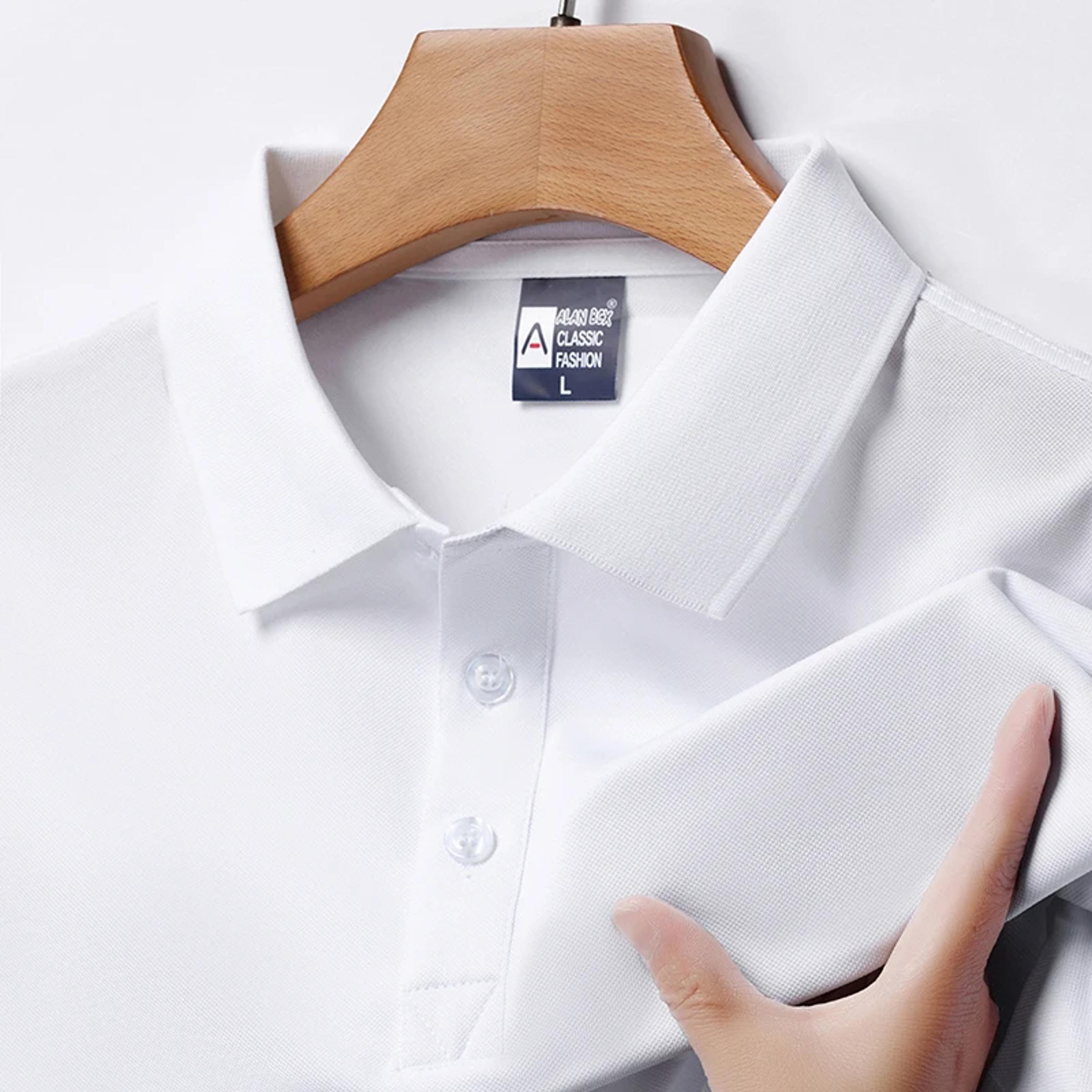 Comfortable Breathable Top Mens Fashion Solid Short Sleeved Polo Shirt Summer 4