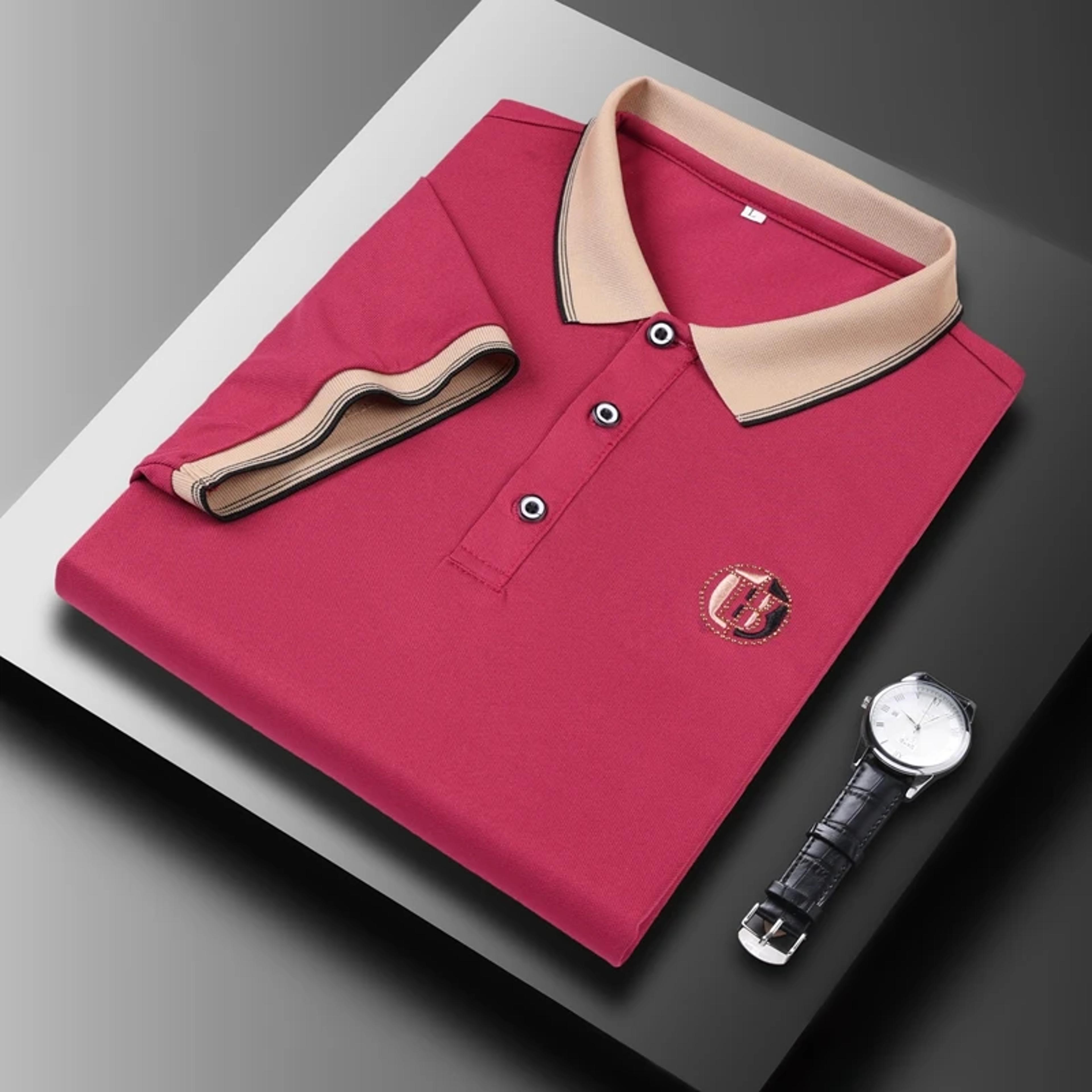 Embroidered Polo Shirt For Men Short Sleeved Tshirt Casual Wear 6