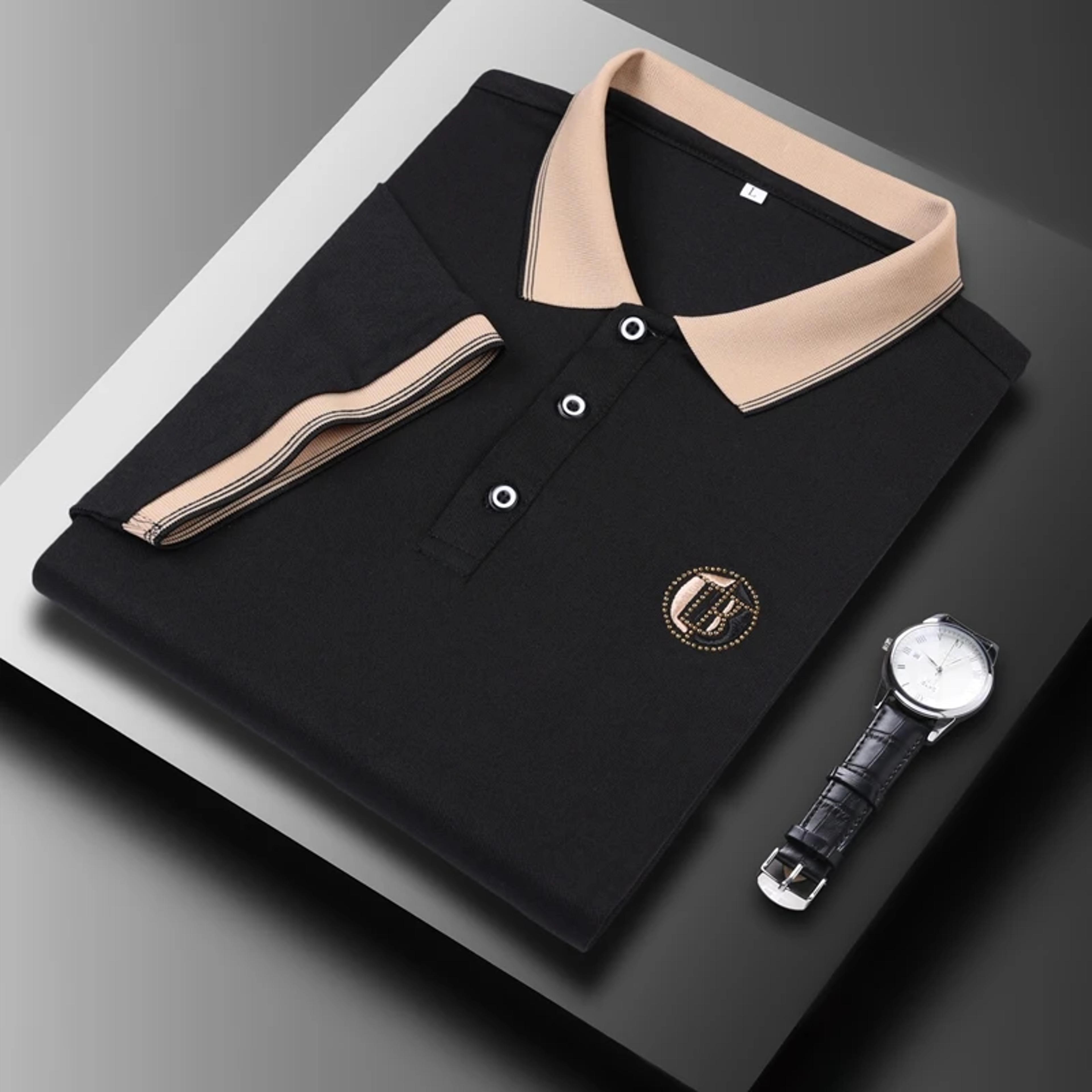 Embroidered Polo Shirt For Men Short Sleeved Tshirt Casual Wear 9