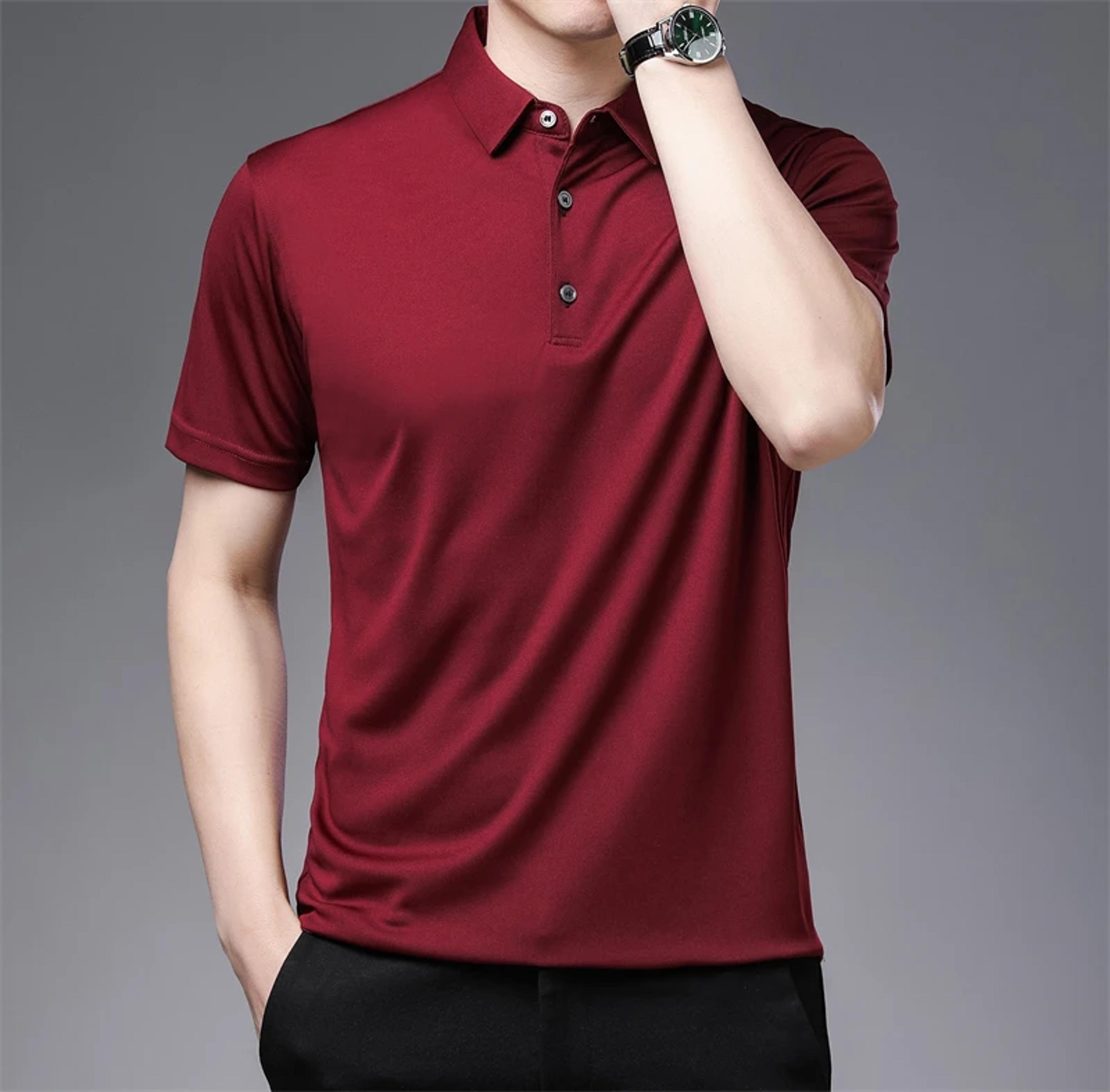 New Mens Business Casual Polo Shirt Comfortable Summer Fashion Short Sleeve Breathable Top 6