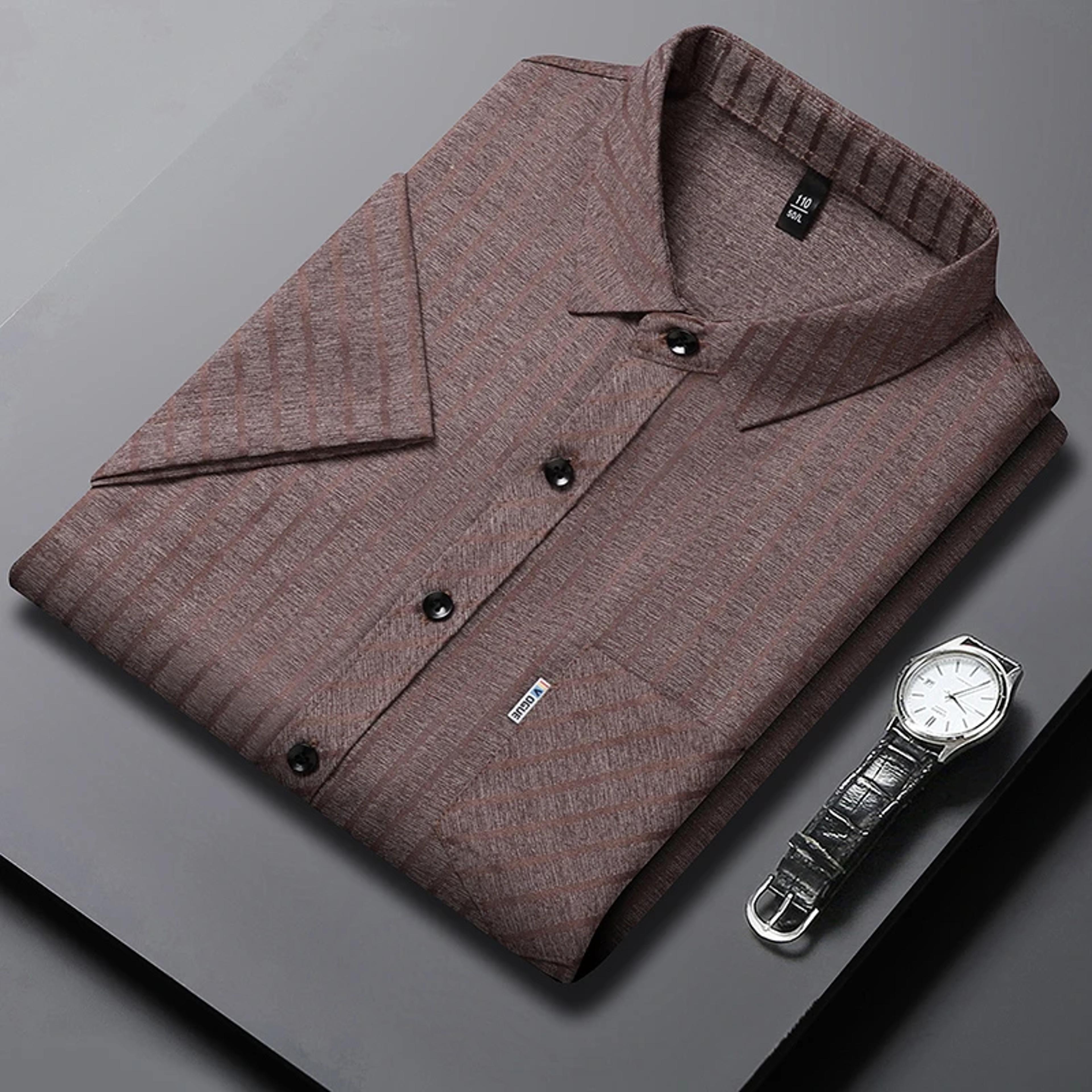 Versatile Mens Business Casual Short Sleeved Shirt With Wrinkle Resistance Comfortable All Season N 1